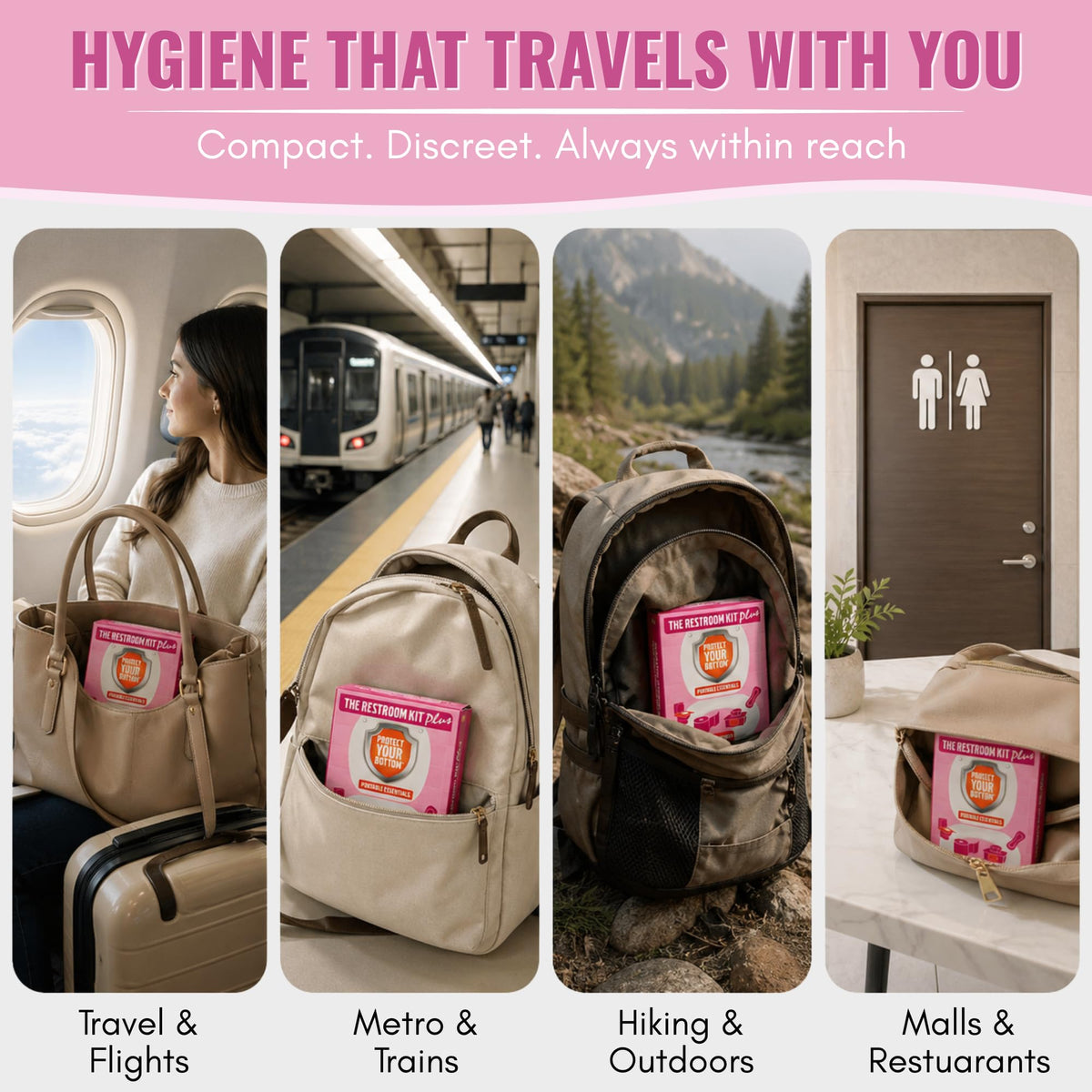 Plus All in 1 Hygiene Travel Kit for Women (12 Count)