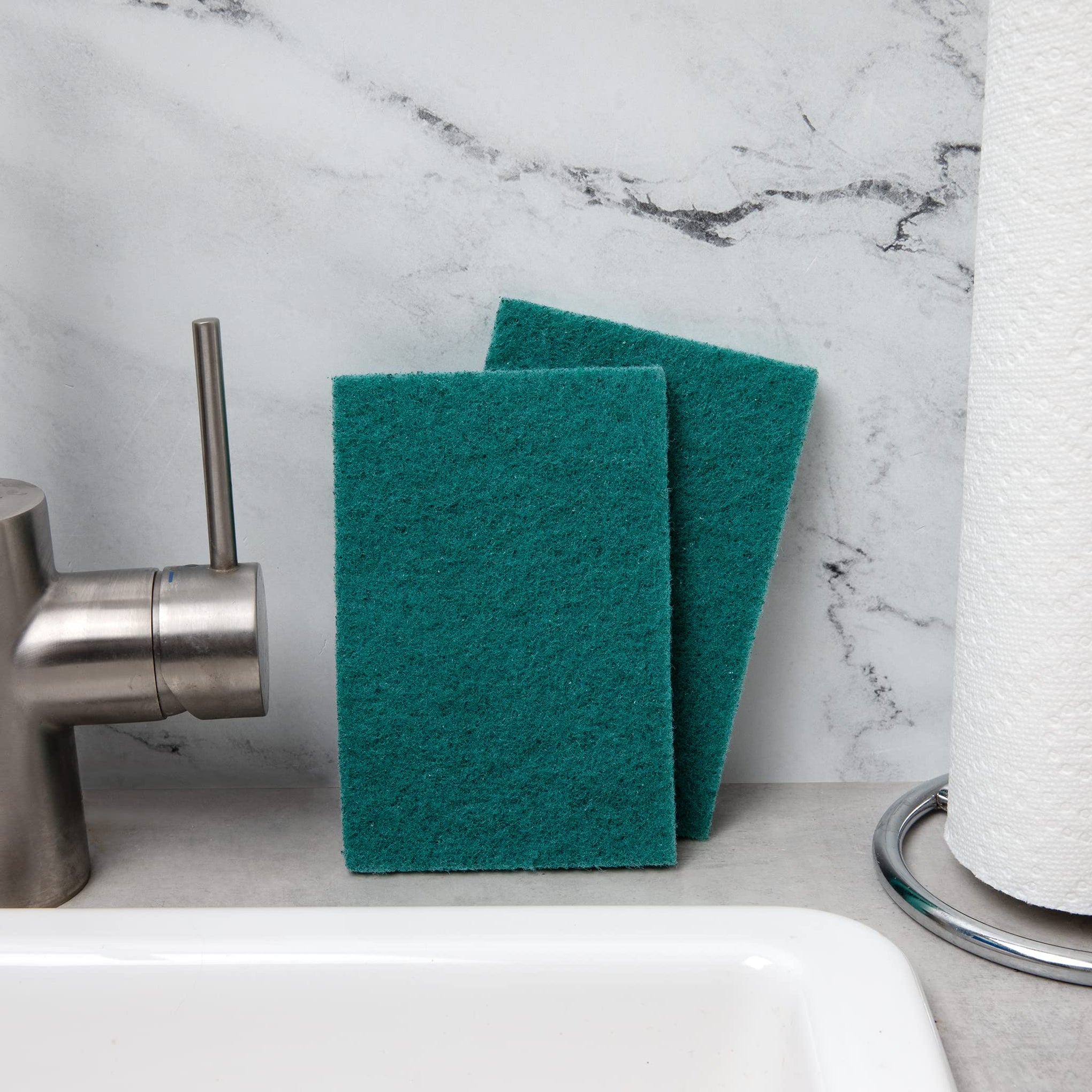 50 Pack Heavy Duty Green Scouring Pads 4x6 Inch