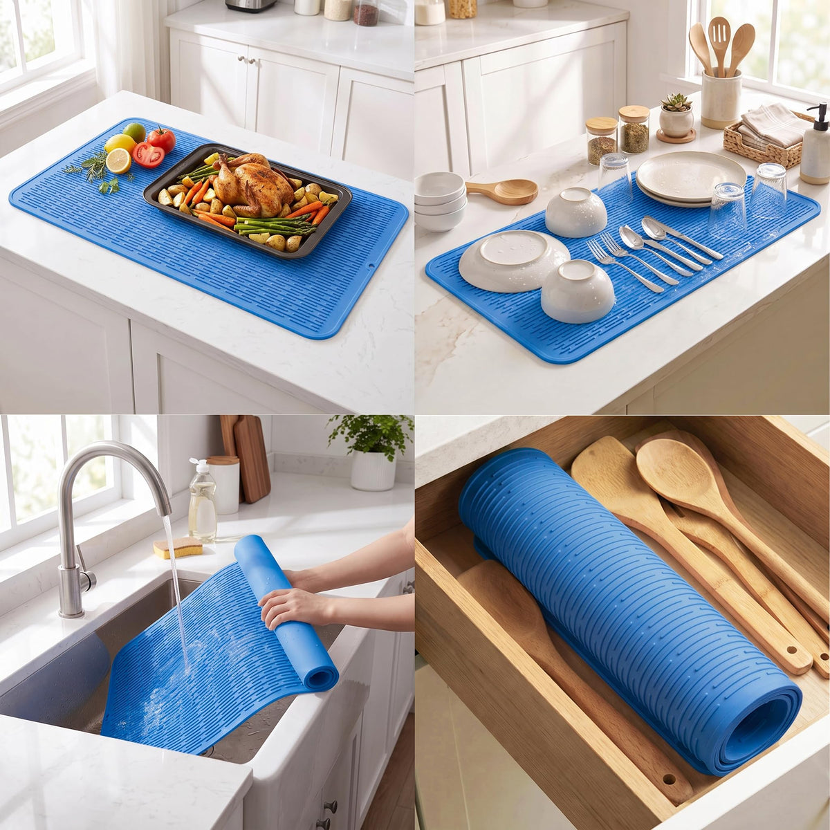Silicone Dish Drying Mat for Multiple Usage