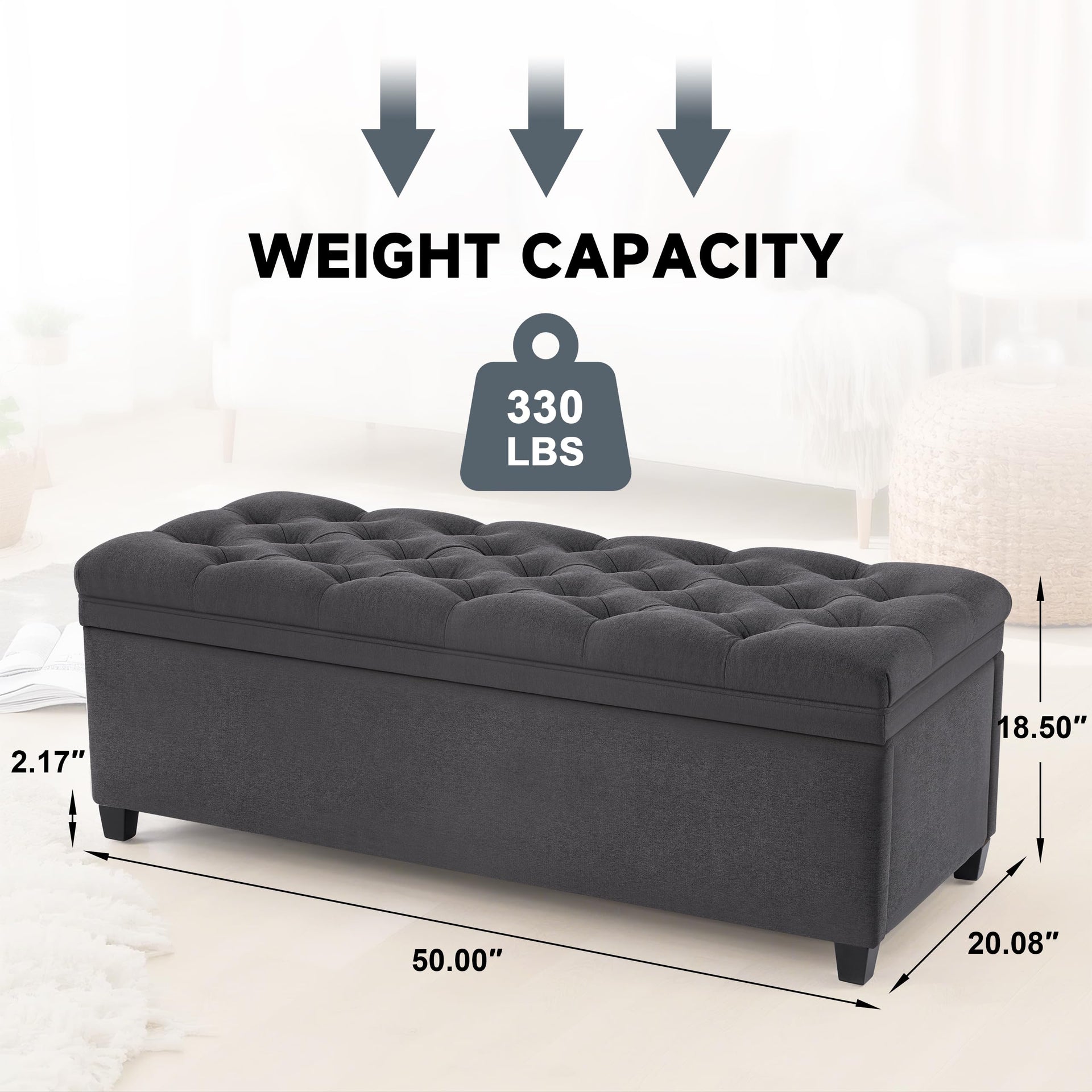50 Inch Large Storage Ottoman