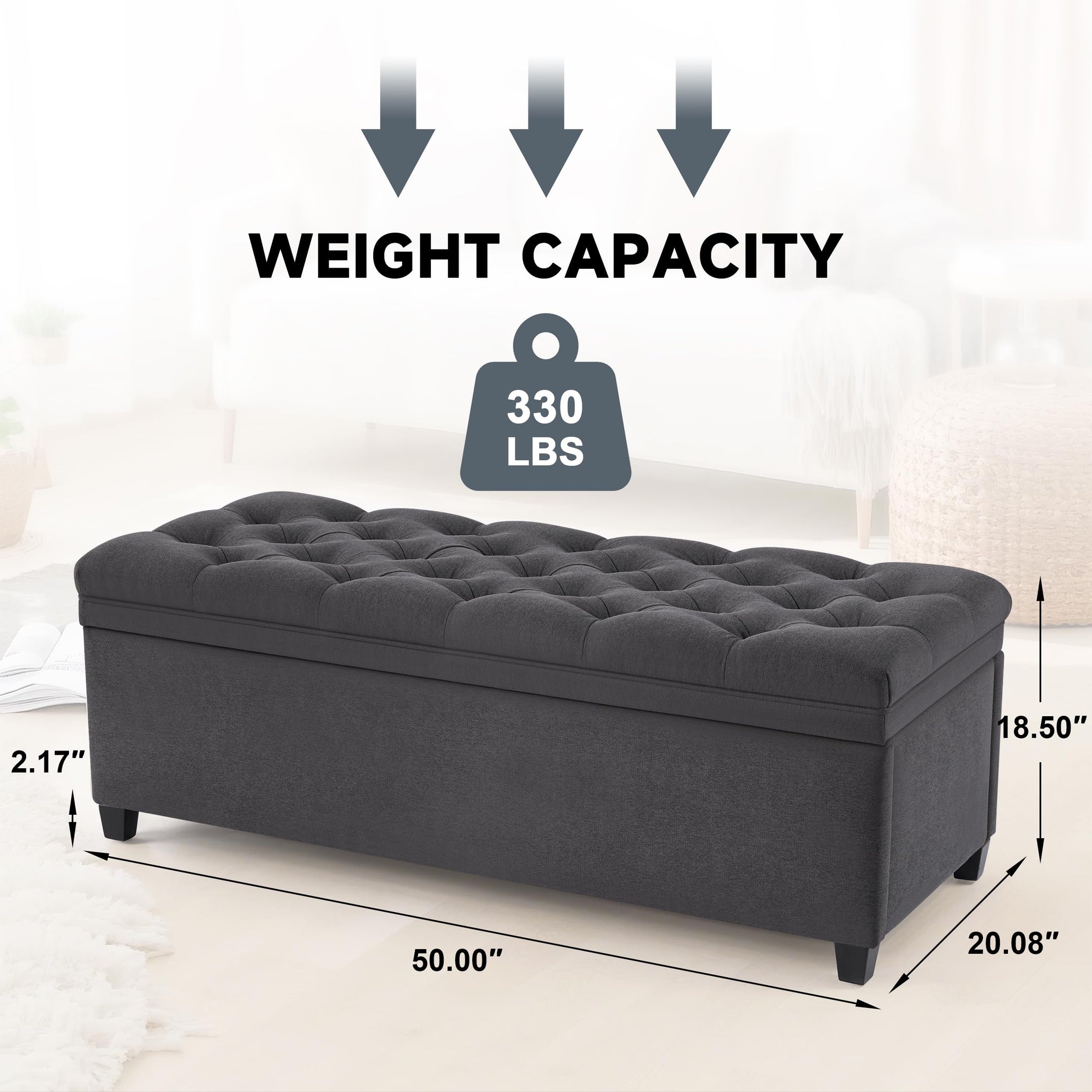 50 Inch Large Storage Ottoman