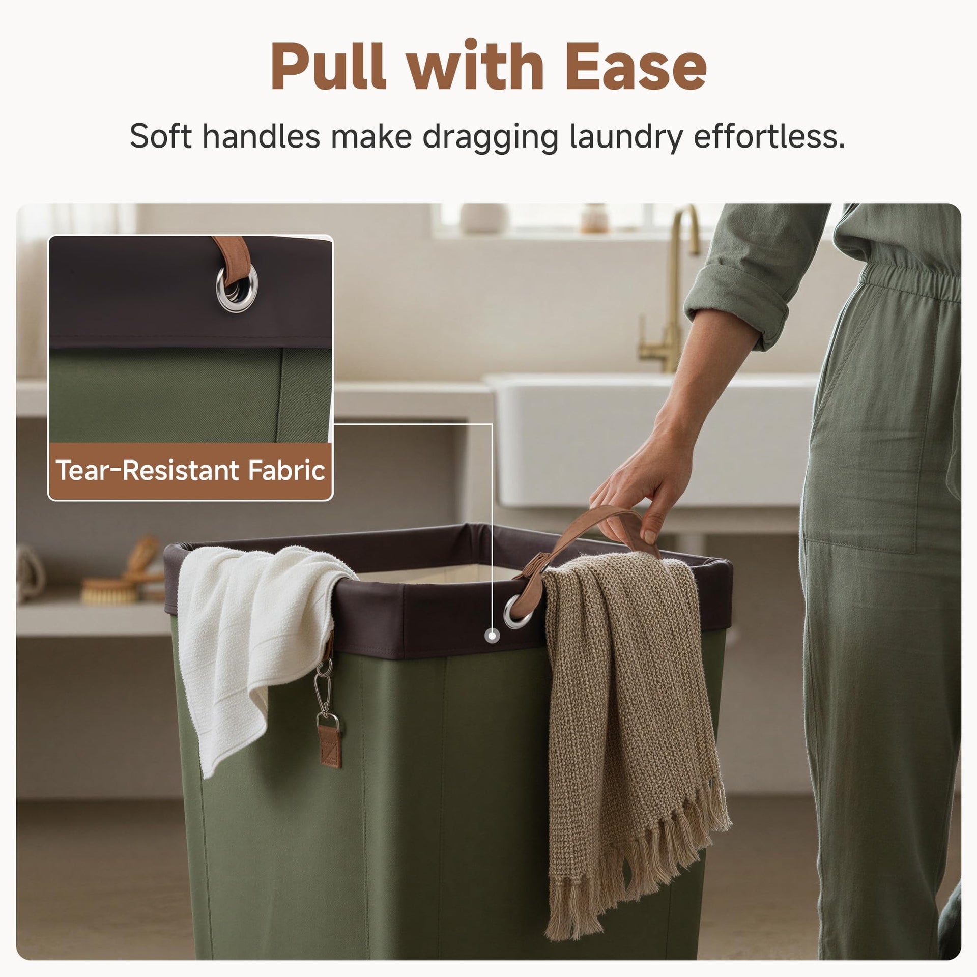 160L Laundry Basket with Wheels