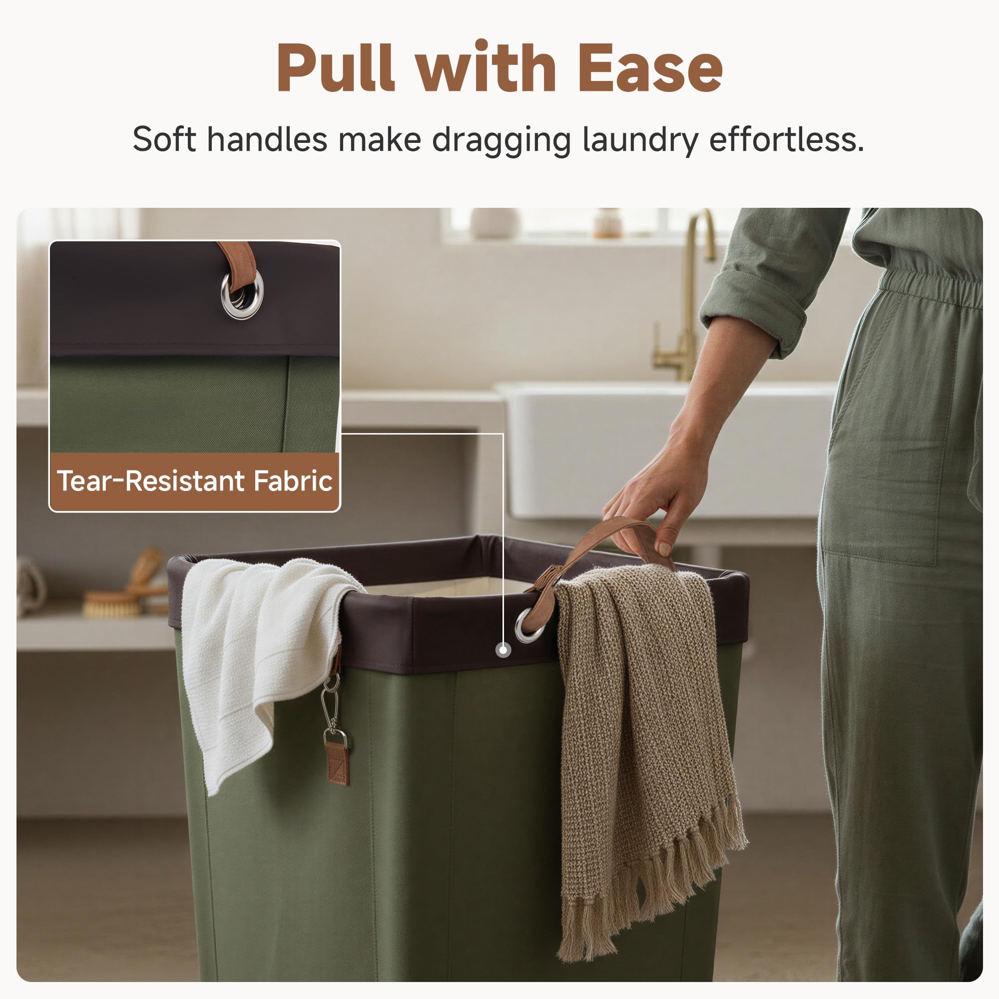 160L Laundry Basket with Wheels