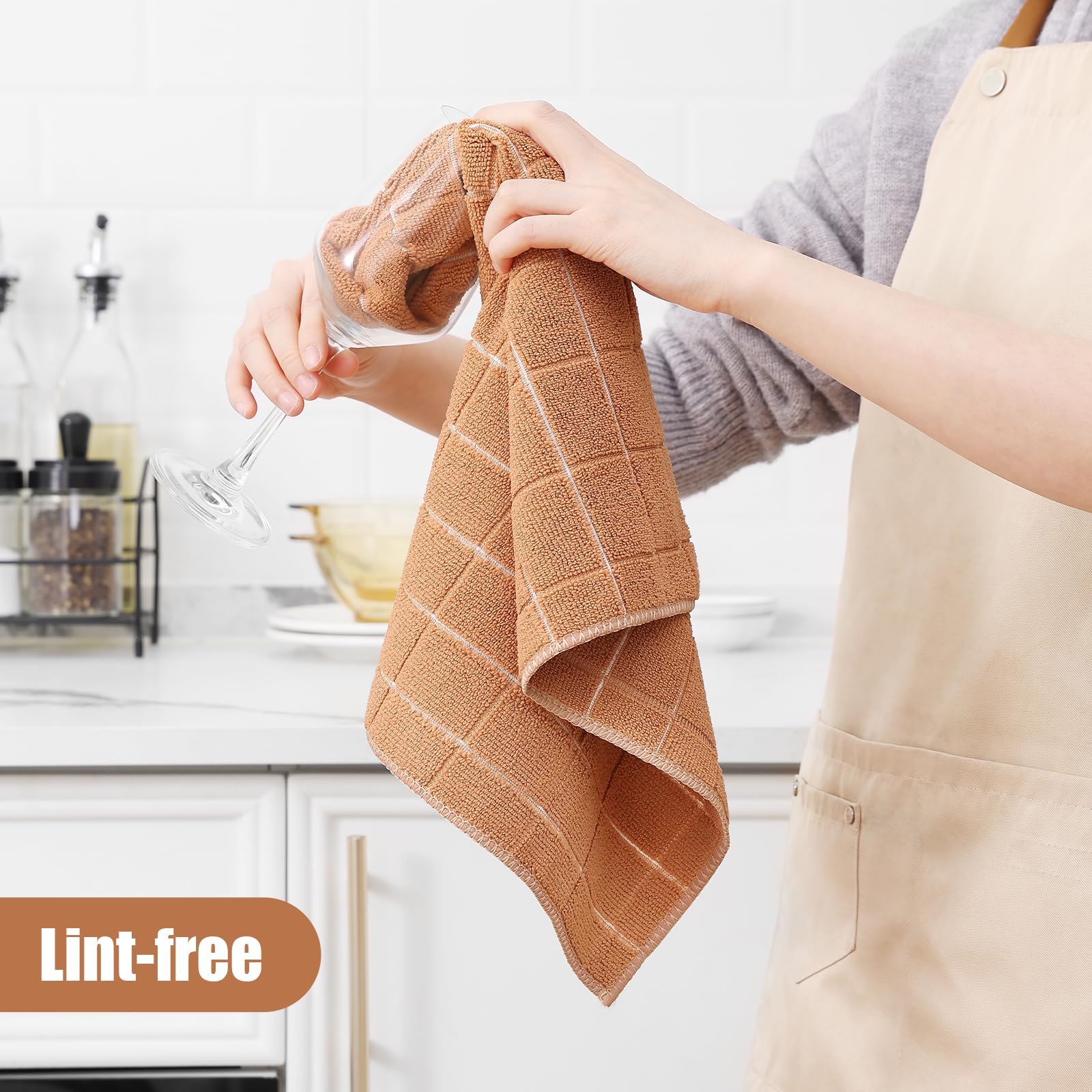 Microfiber Kitchen Towels and Dishcloths Sets (12 Count)