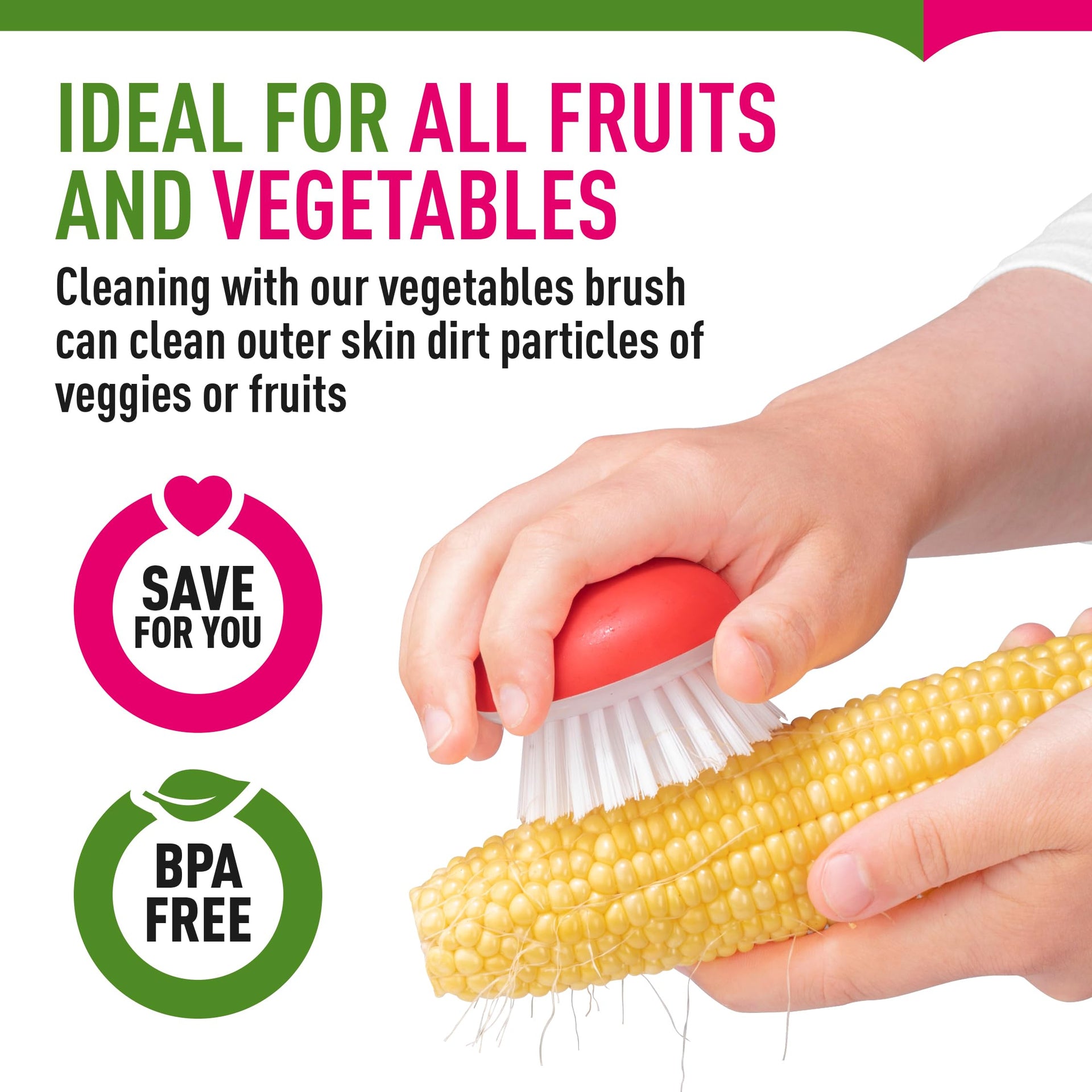 Vegetable Brush Scrubber for Food (2 Count)