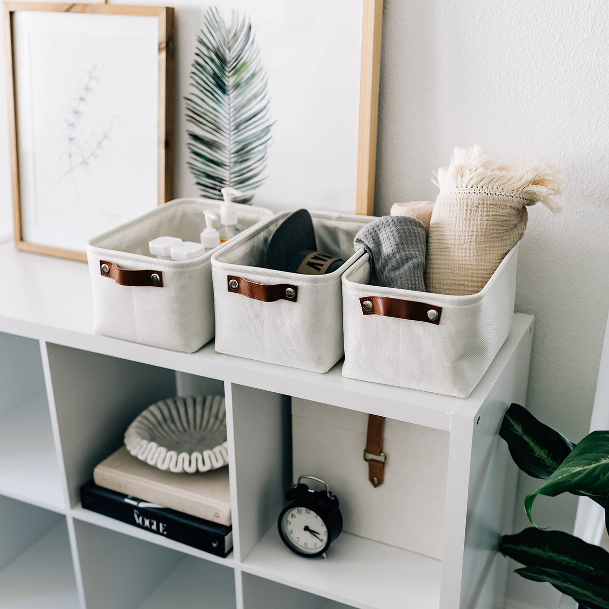 12x8in Canvas Storage Baskets (3 Count)