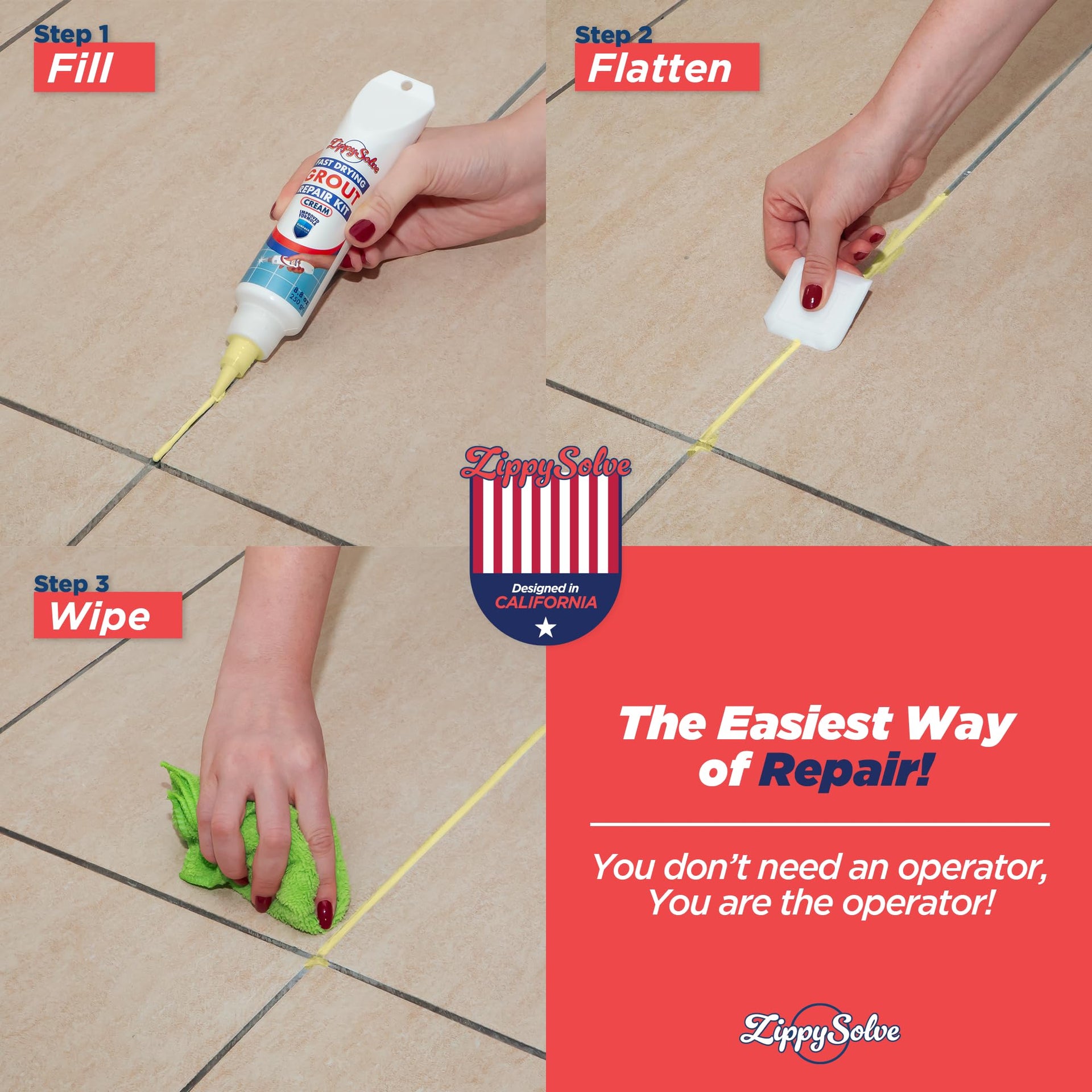 Tile Grout Repair Kit (8.8 Ounce)
