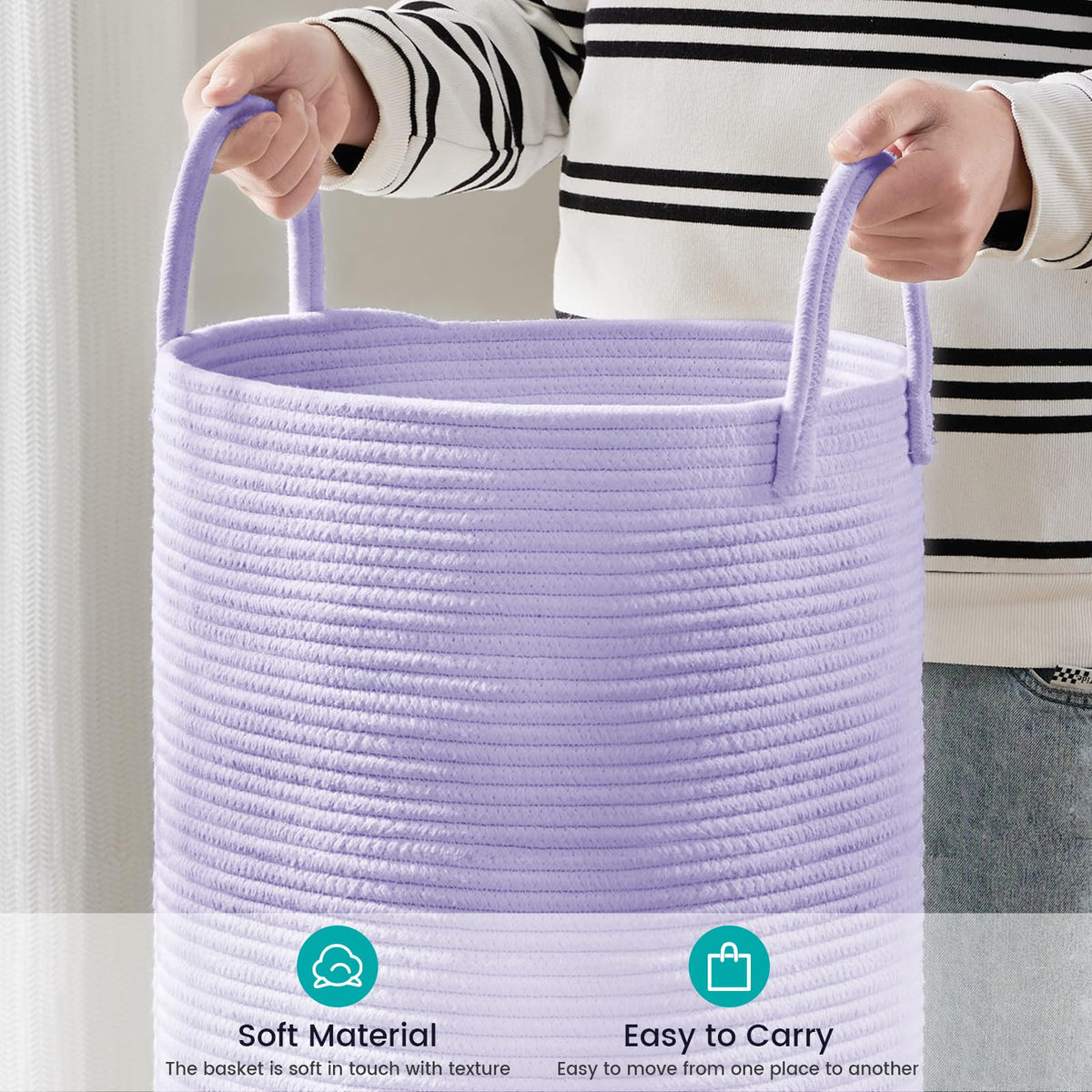 Cotton Rope Laundry Hamper Basket (1961.2133 Fl Oz) - ModHome Supplies