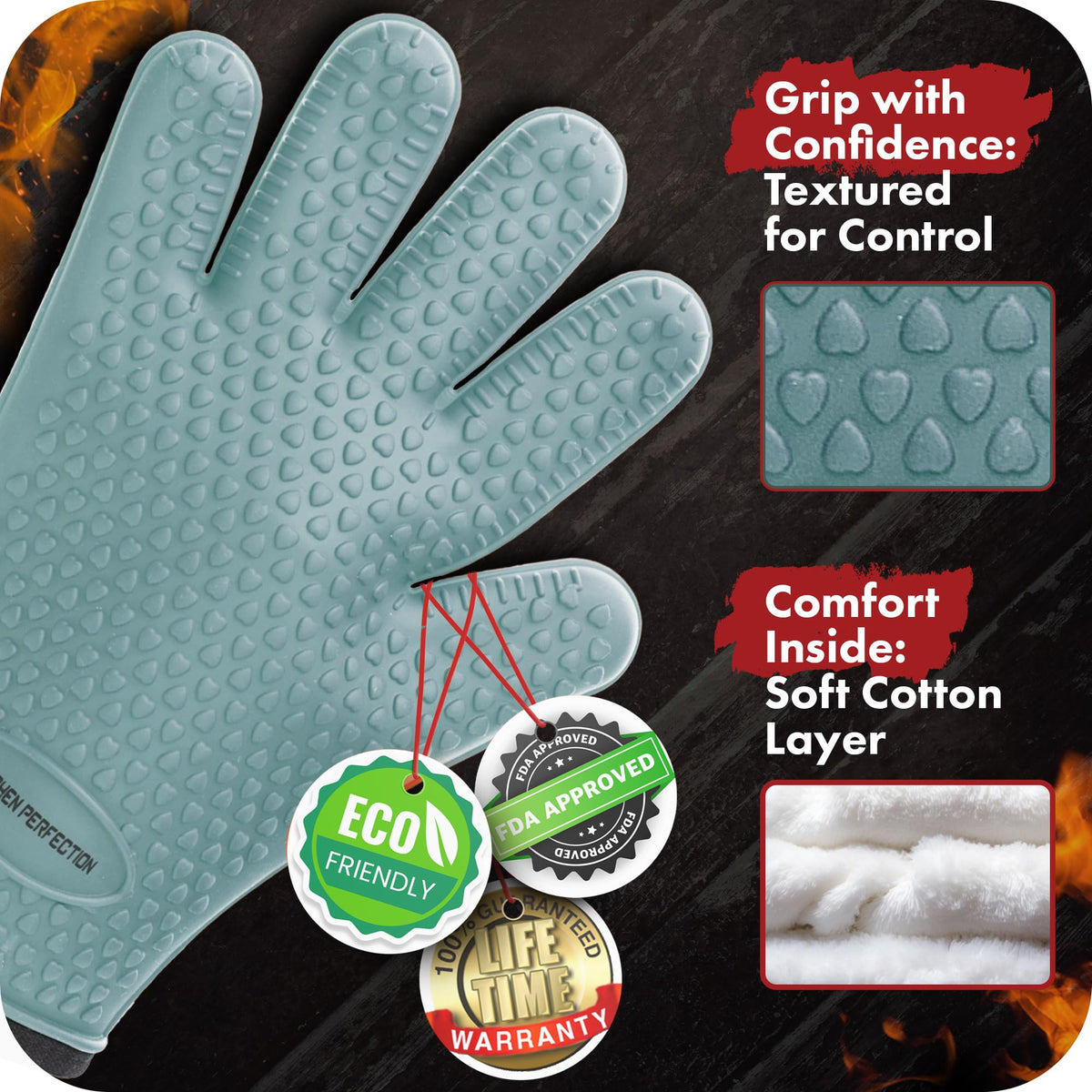 XL Silicone Smoker BBQ Gloves