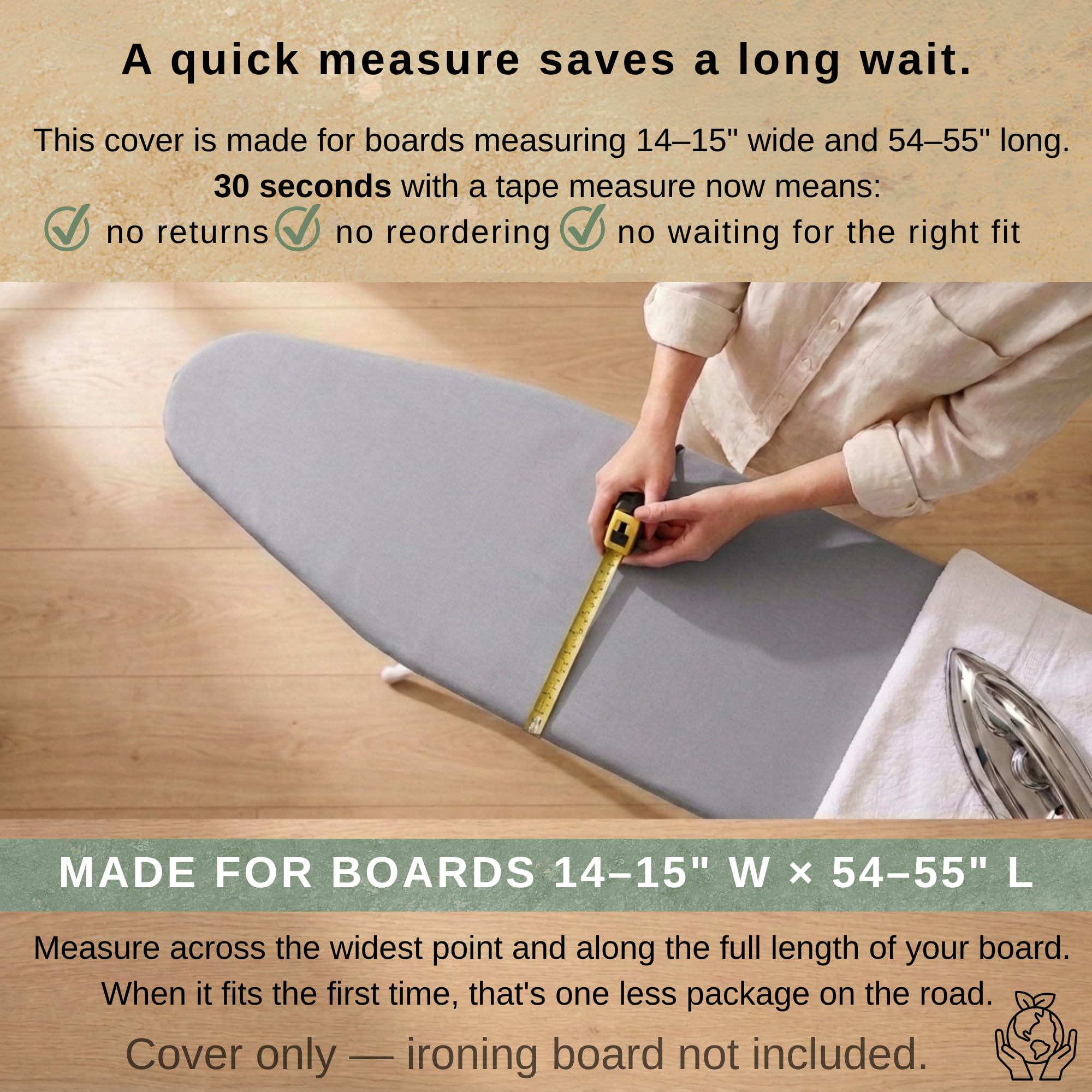 Extra Thick Ironing Board Cover 15x54 Standard Size