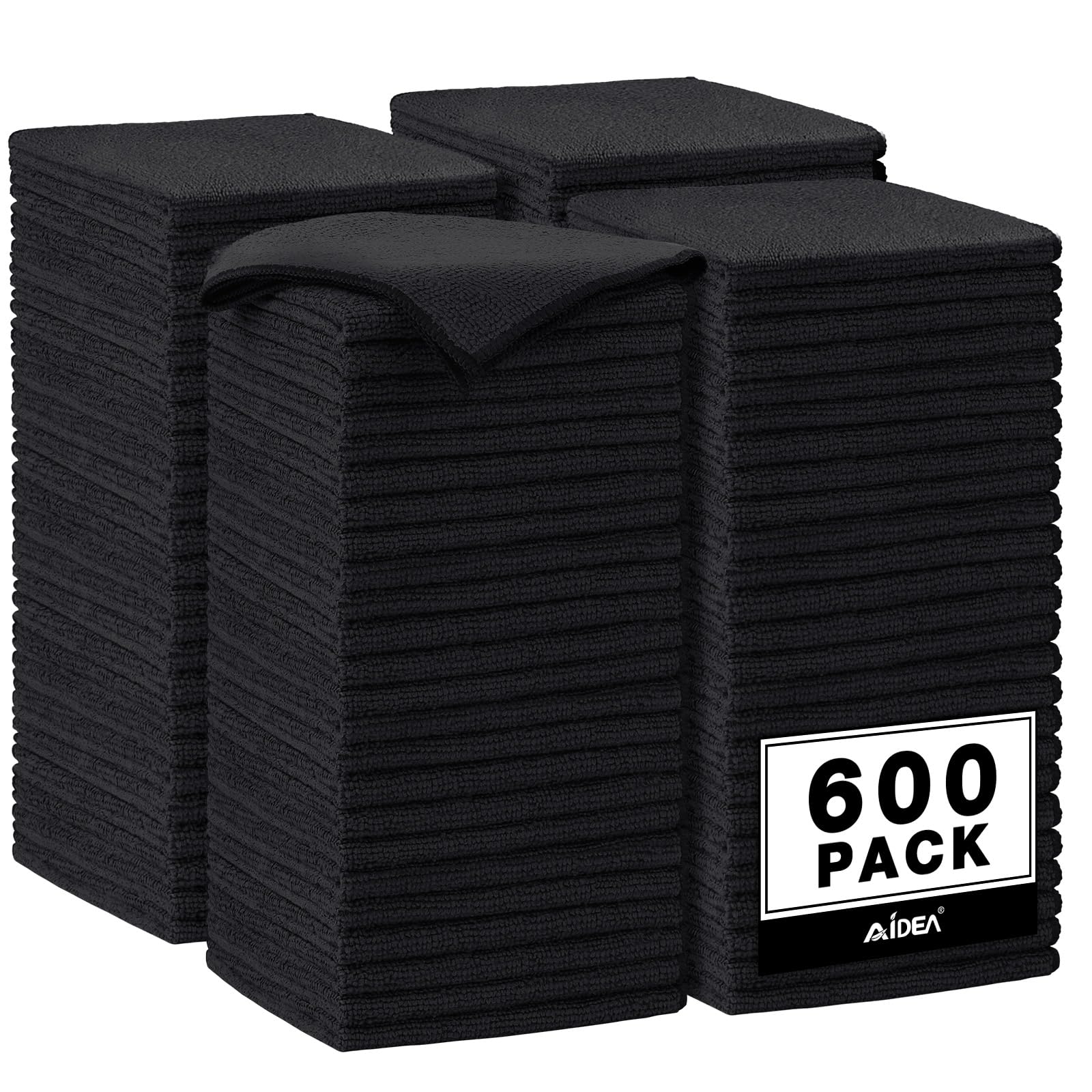 Microfiber Cleaning Cloth Black (600 Count)