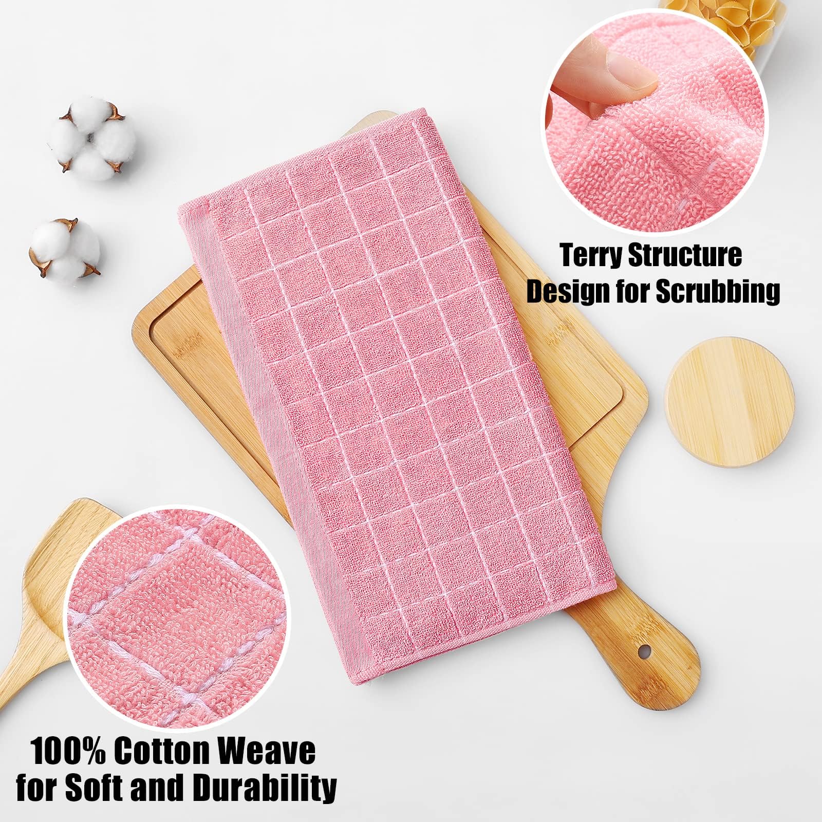 100% Cotton Terry Kitchen Dish Cloths (18 Count)