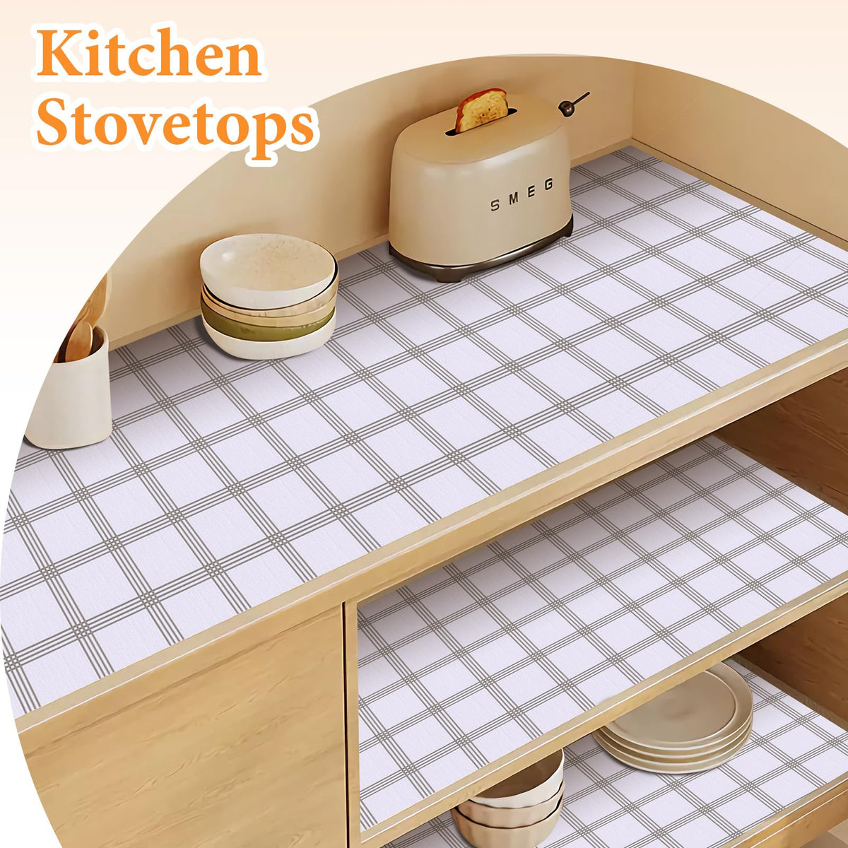 Shelf Liner for Kitchen Cabinets Non Adhesive Drawer Liner Non
