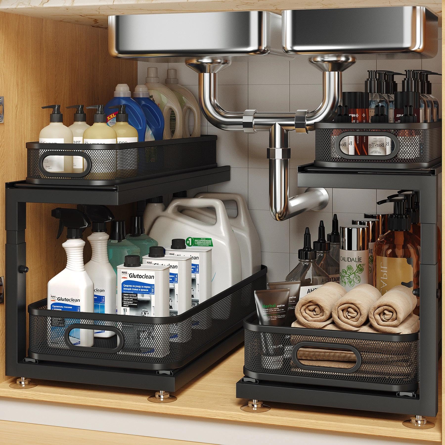 2 Pack 18.5 IN Depth Under Sink Organizer With Next (2 Count)