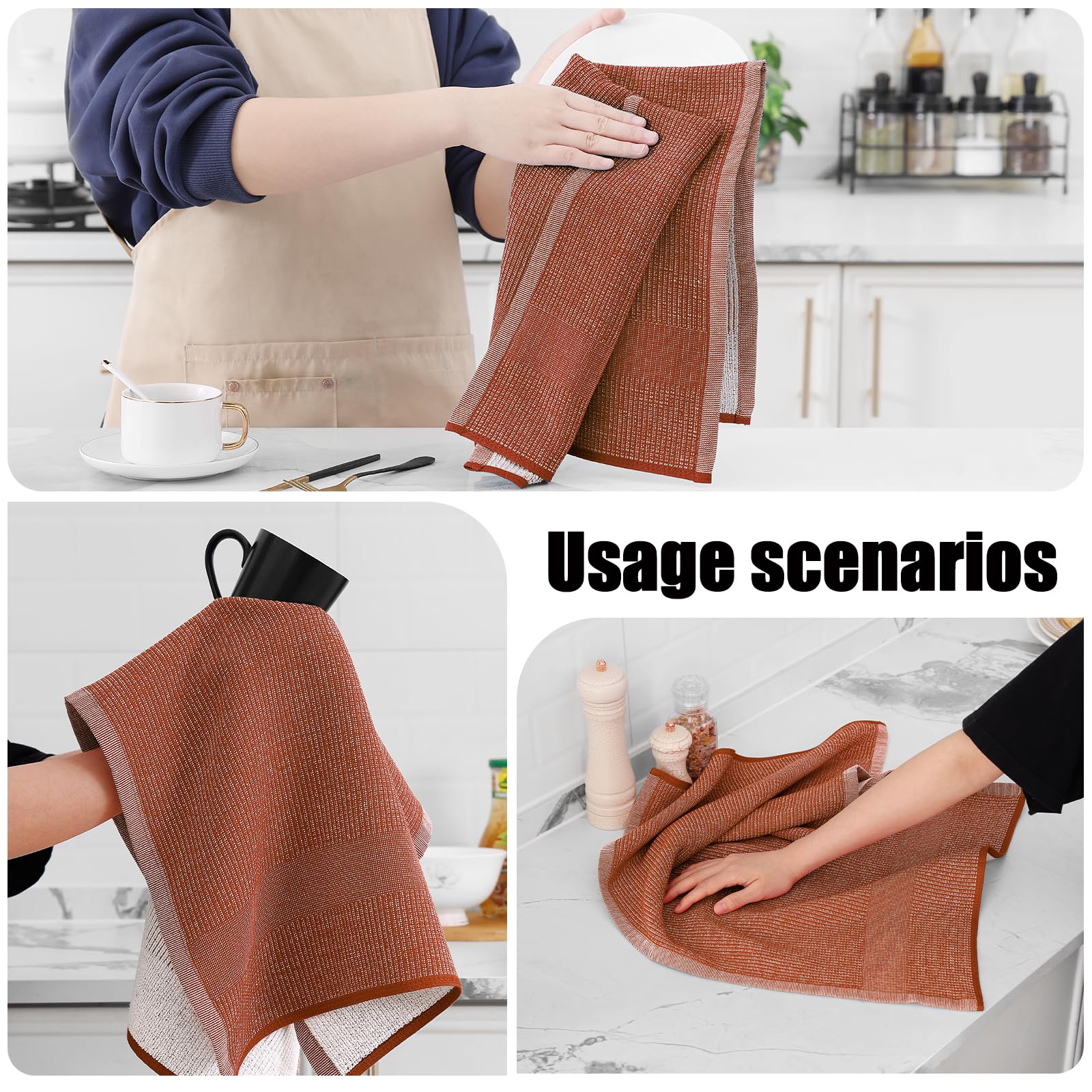 380 GSM Cotton Premium Kitchen Towels 6 Pack (6 Count)