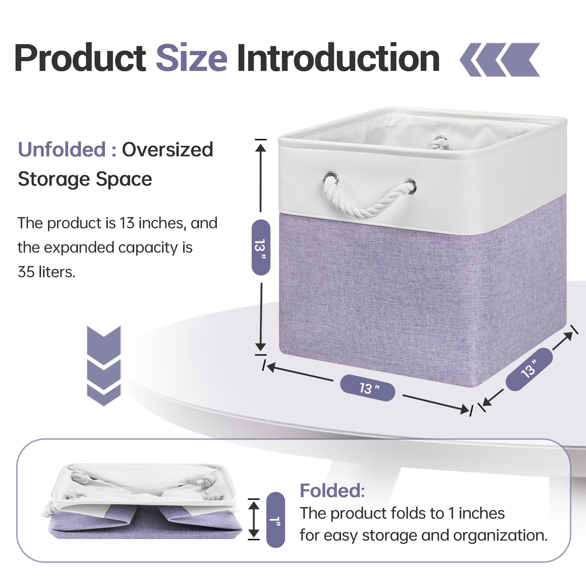 13x13x13 Inch Storage Cube Bins Foldable Organizer Baskets 6 Pack (6 Count)