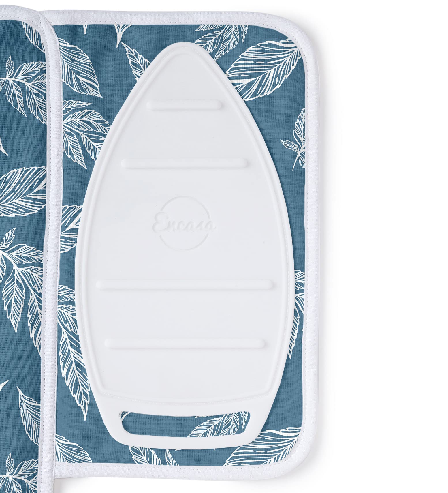 Ironing Mat Heat Resistant Pad 28"x20" Big Leaves Blue