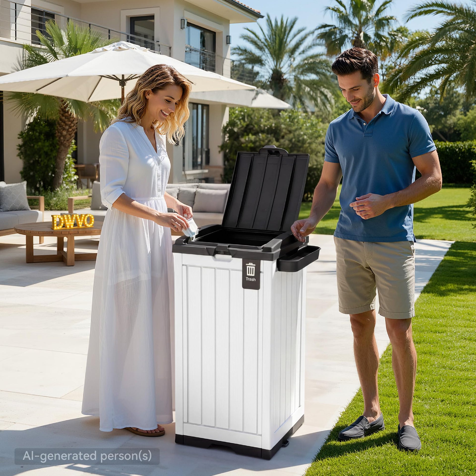 38 Gallon Resin Outdoor Trash Can