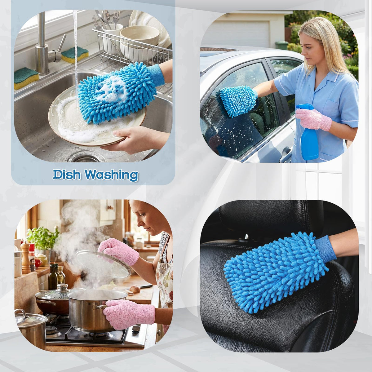 6 Pcs Micro Dusting Mitt Gloves Plant Cleaning (6 Count)