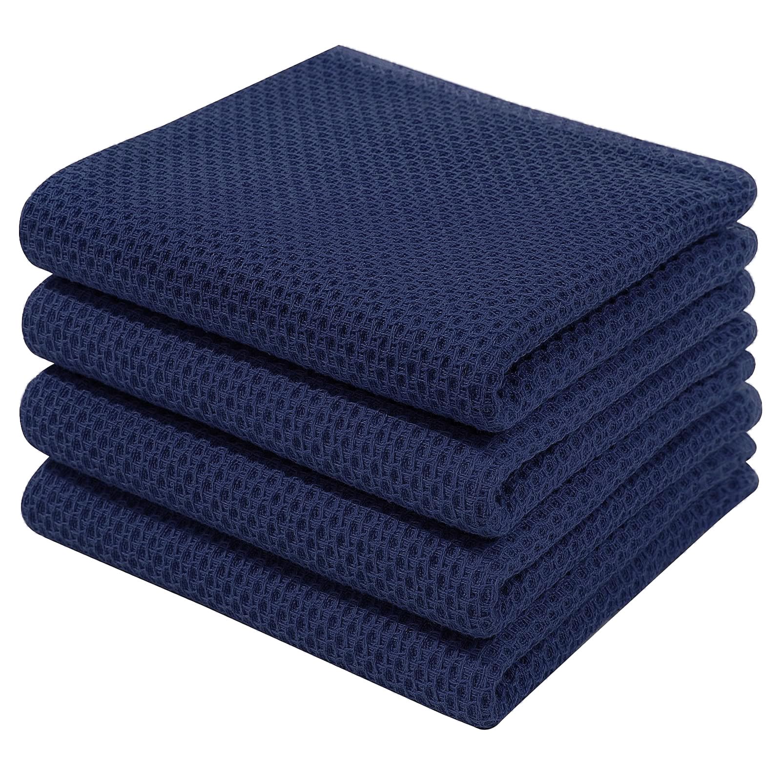 100% Cotton Waffle Weave Kitchen Dish Towels 4 (4 Count)