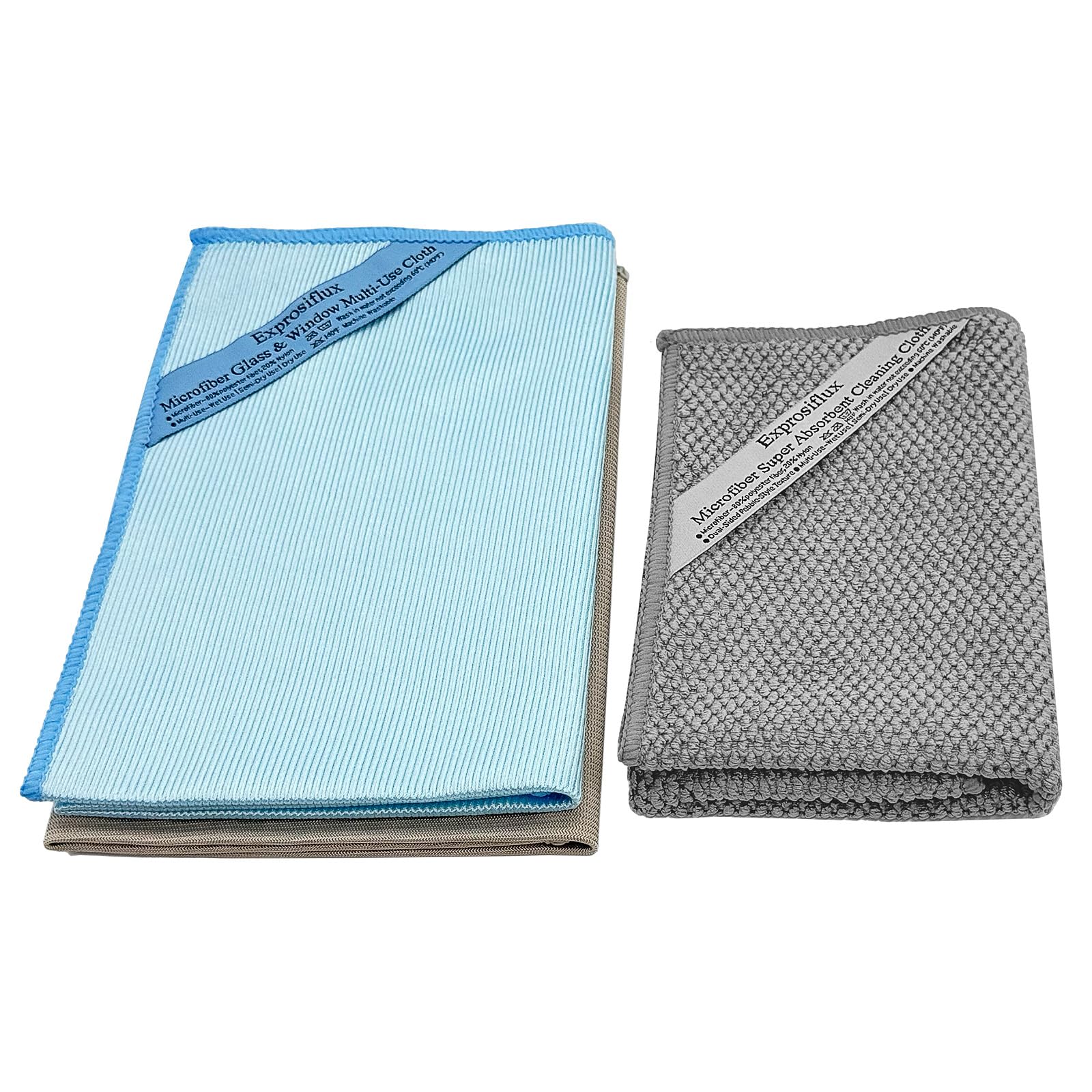 3 Pack Microfiber Glass Cleaning Cloths for Windows & Mirrors (3 Count)