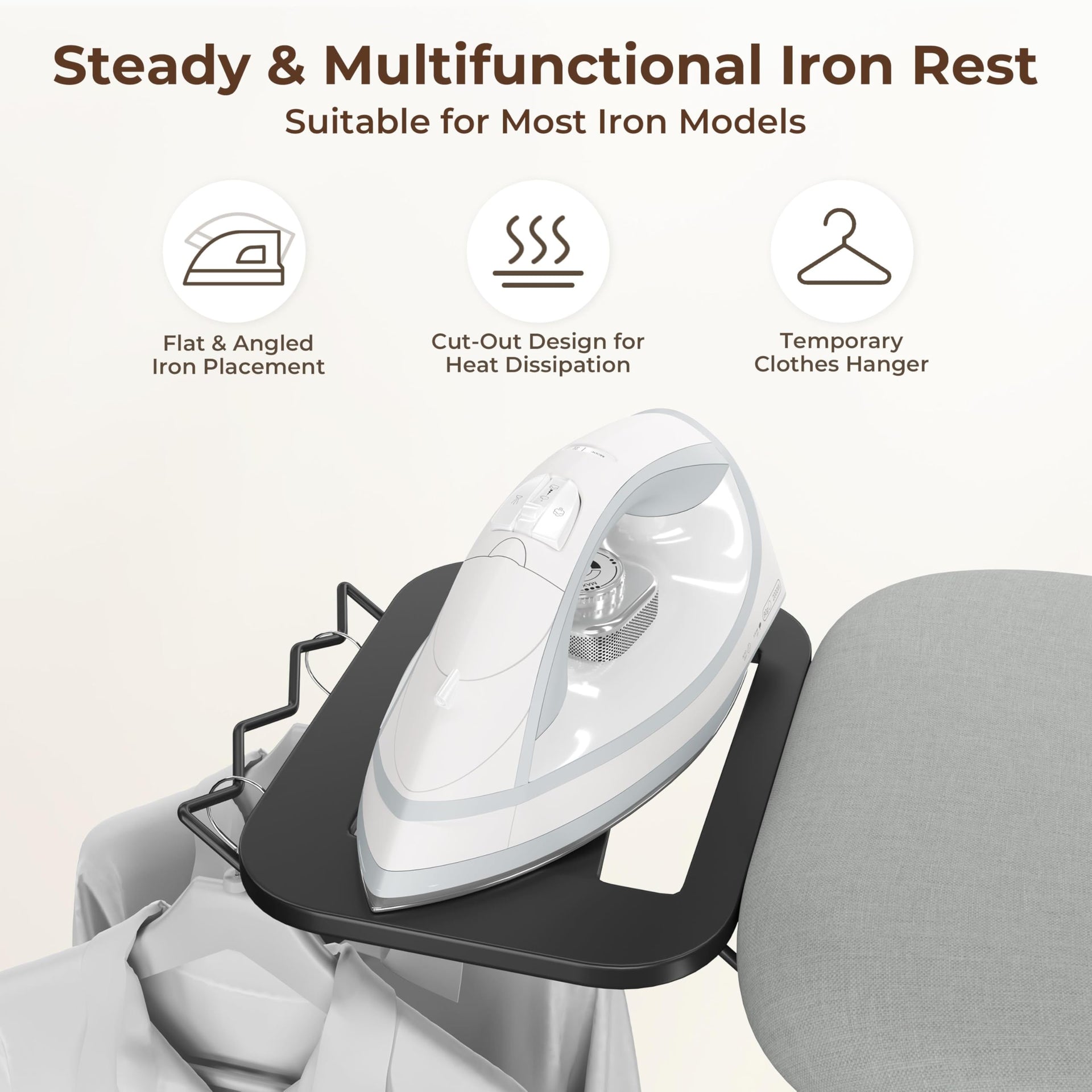 Ironing Board 43"x14" with Heavy Duty Iron Rest