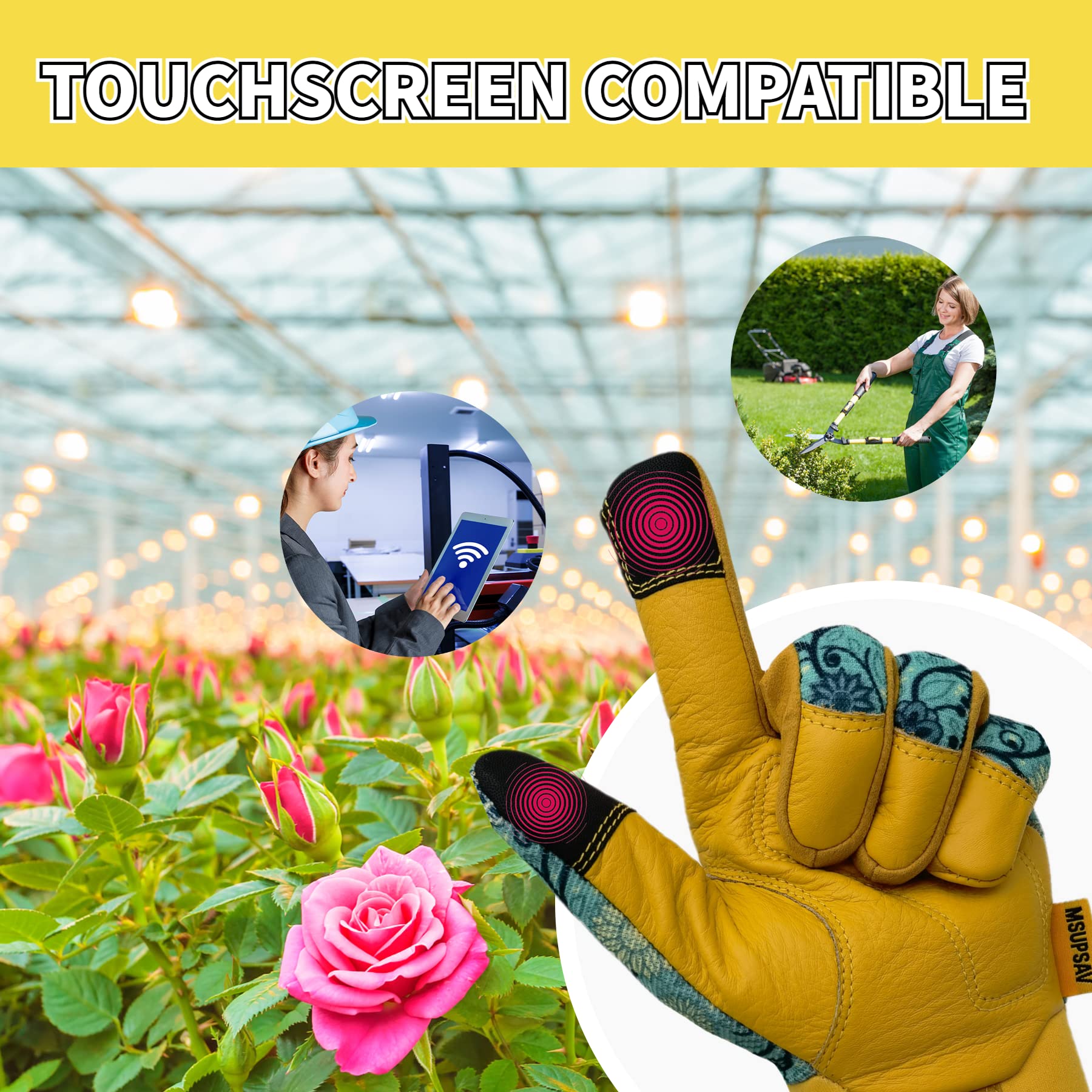 2 Pairs Cowhide Gardening Glove