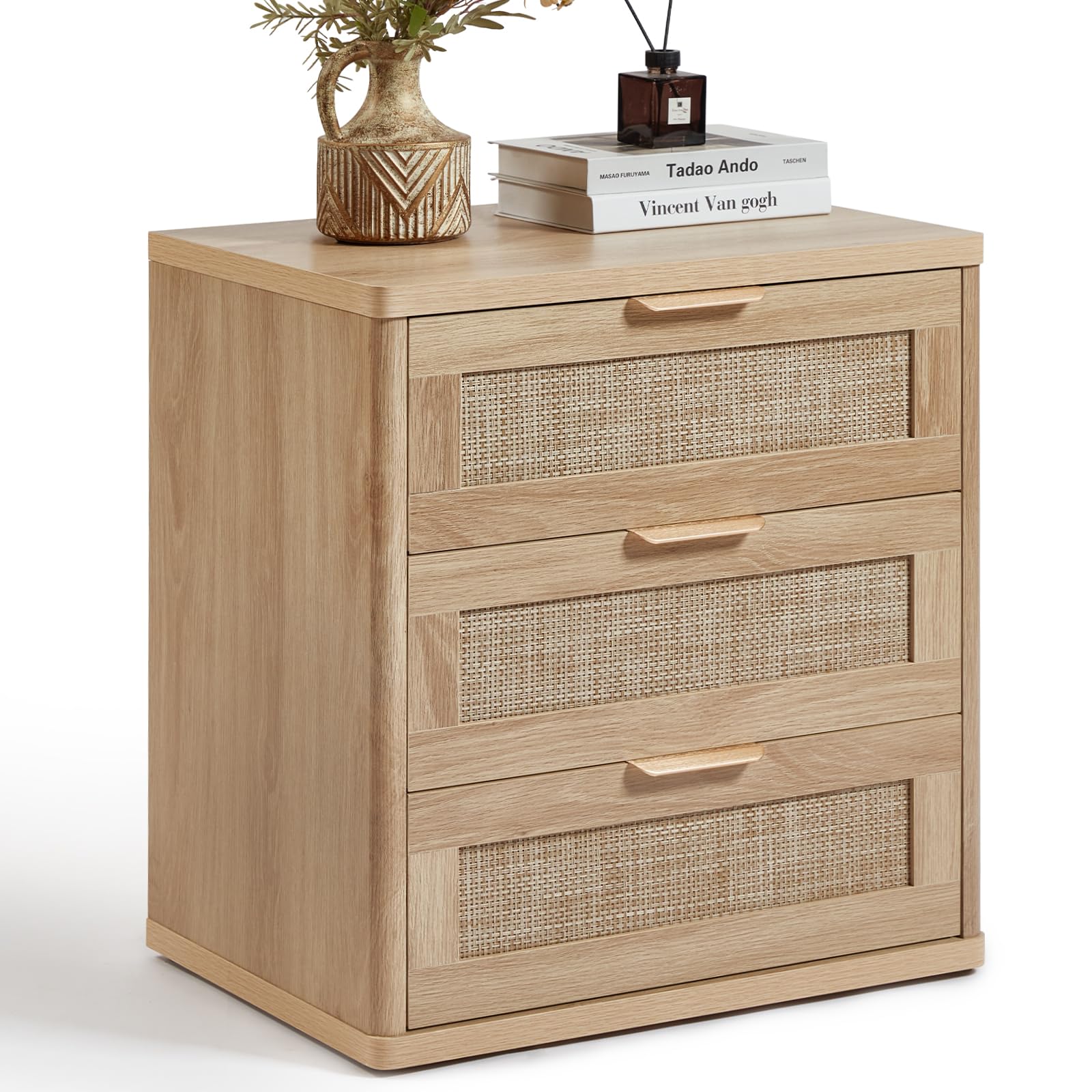Rattan 23" Nightstands with Drawers for Bedroom