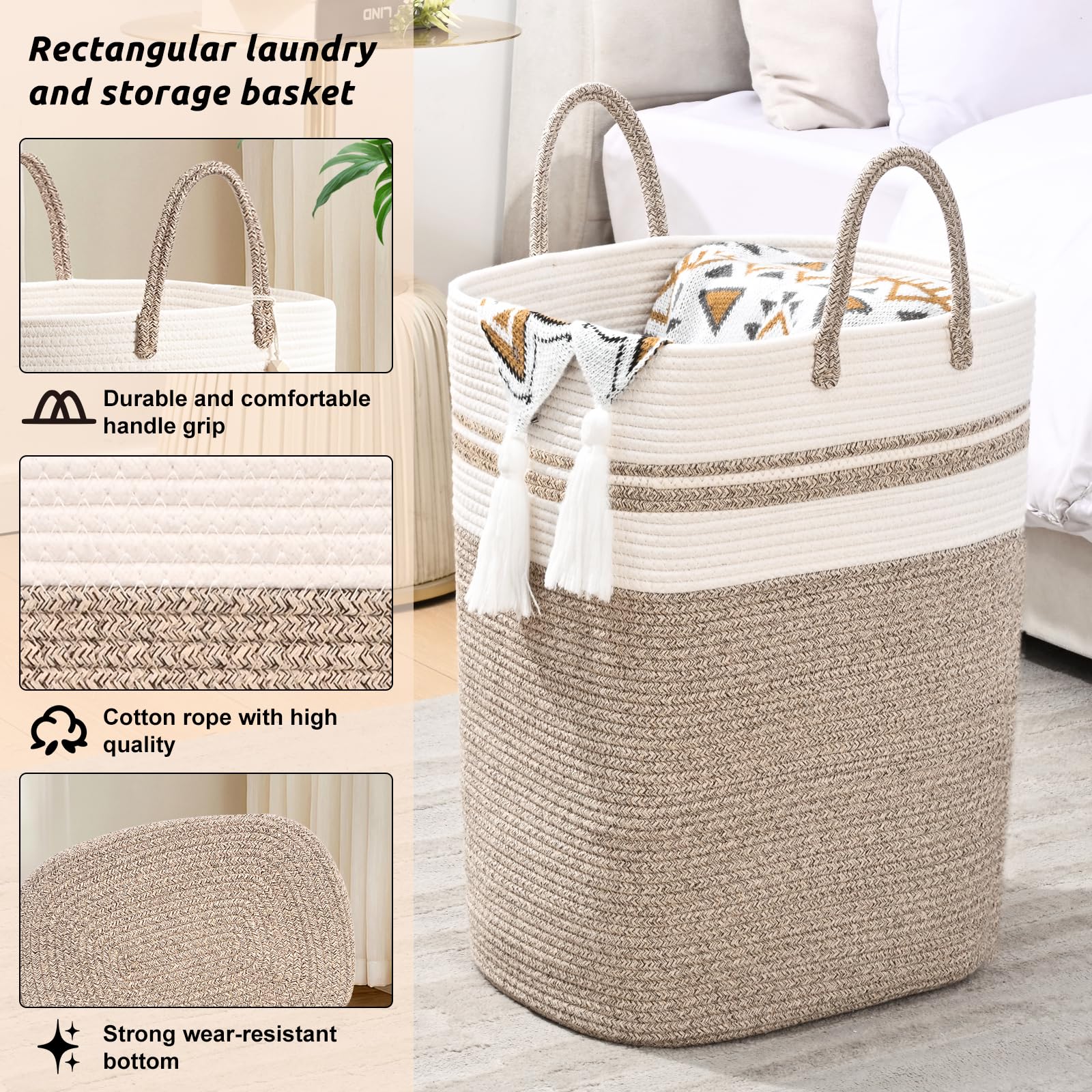 Woven Laundry Basket for Clothes