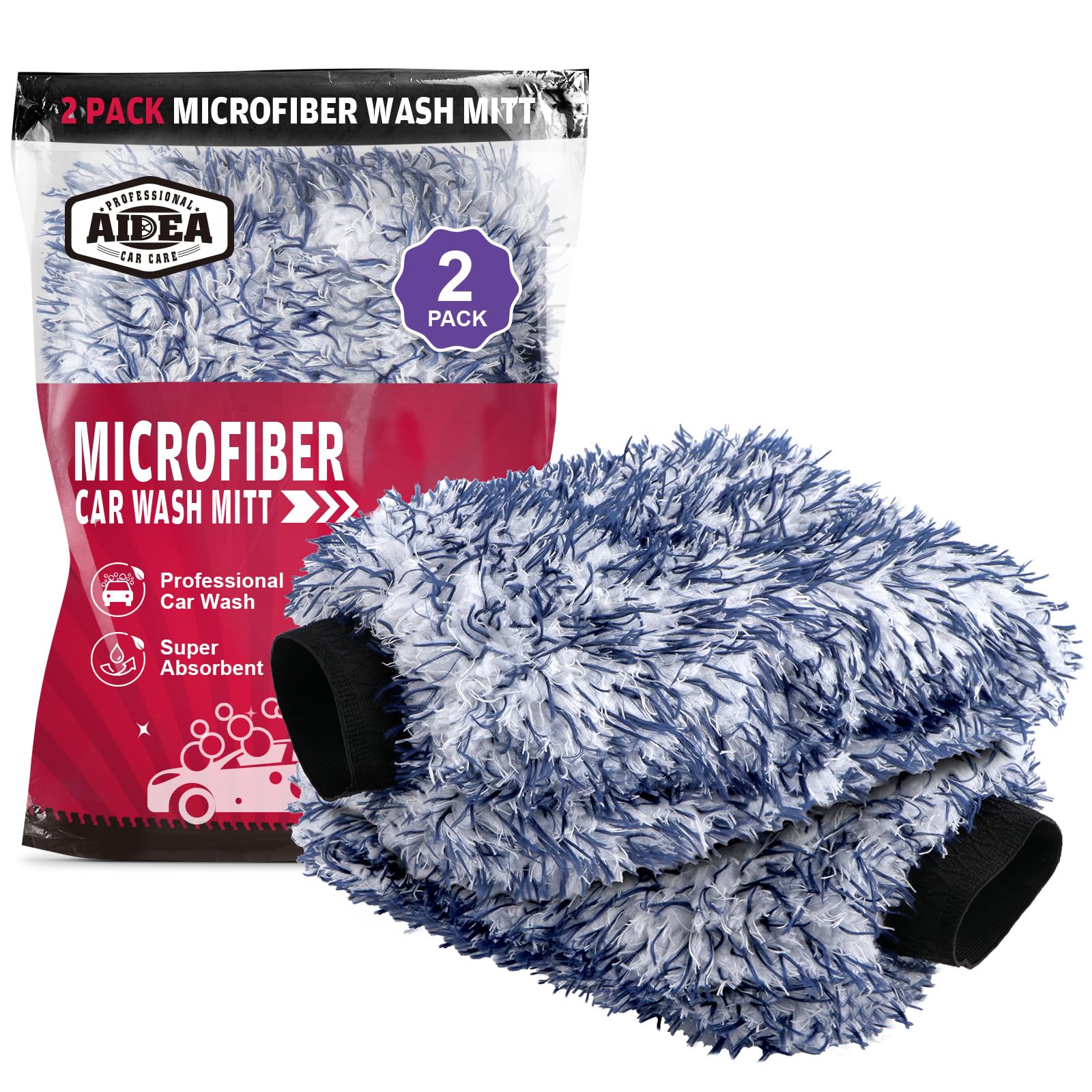 Car Wash Mitt Microfiber (2 Count)