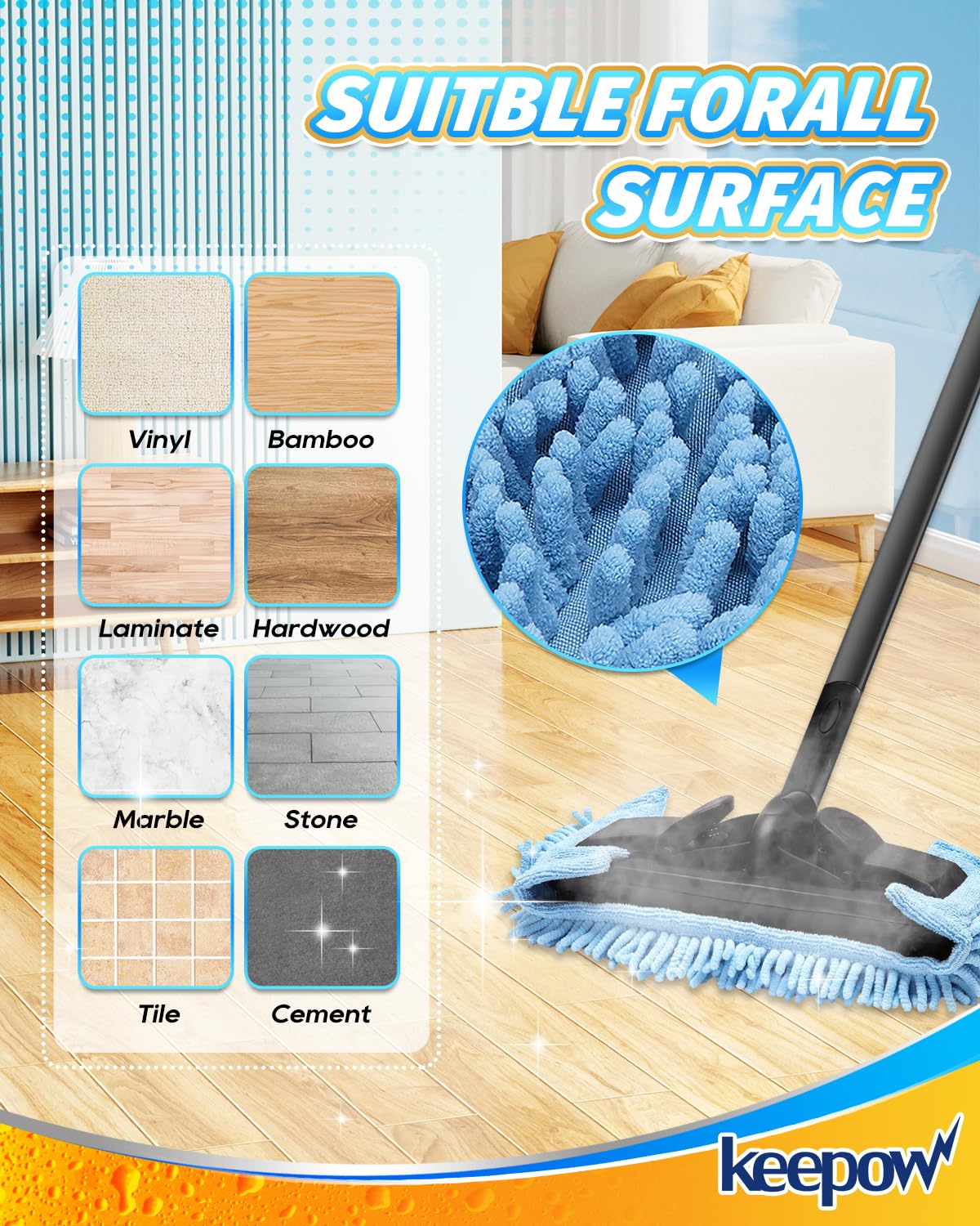Microfiber Steam Mop Pad Fit for Wagner Steamer 905e (4 Count)