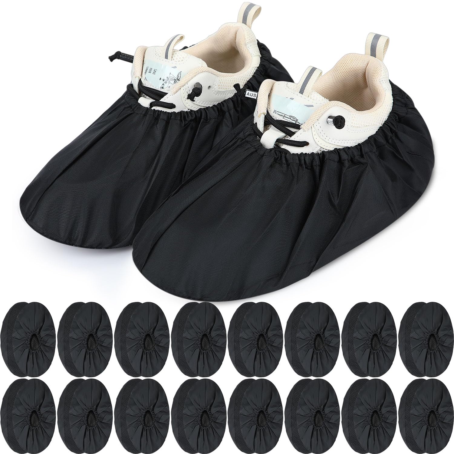 16 Pairs Reusable Shoe Covers Waterproof Non Slip Floor (16 Count)