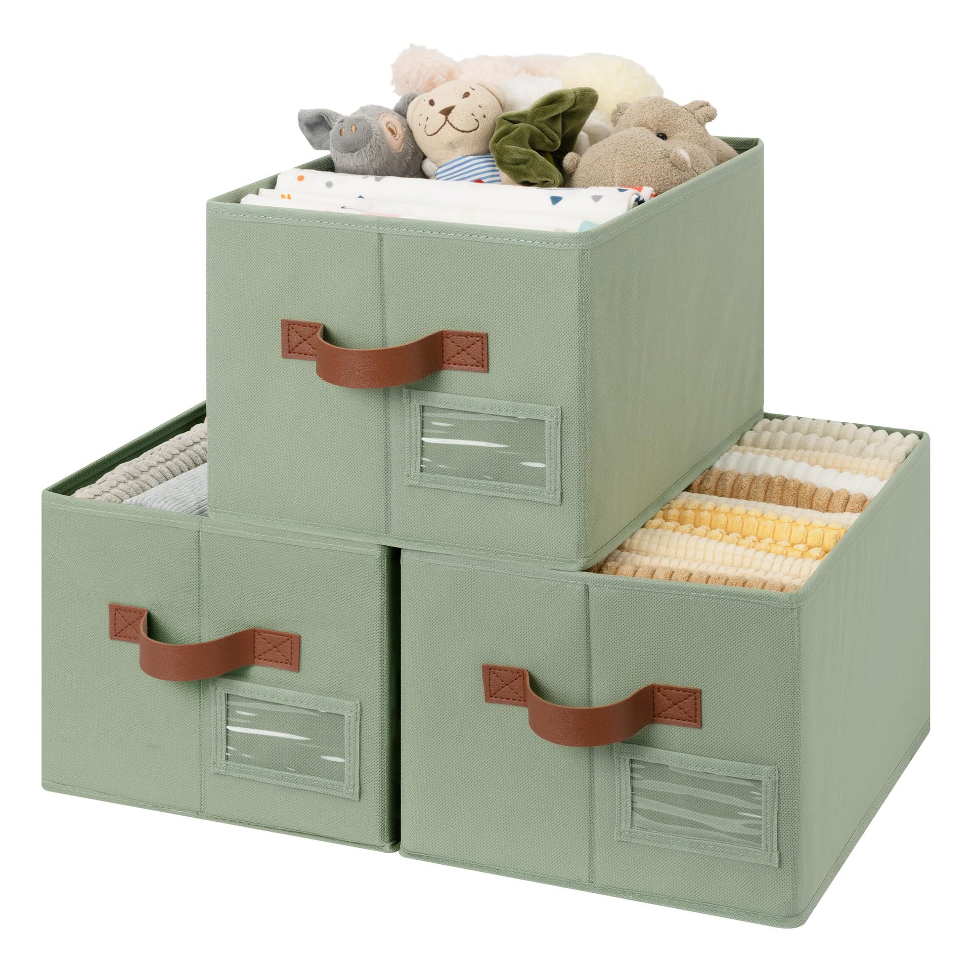 Closet Storage Bins with Label (3 Count)