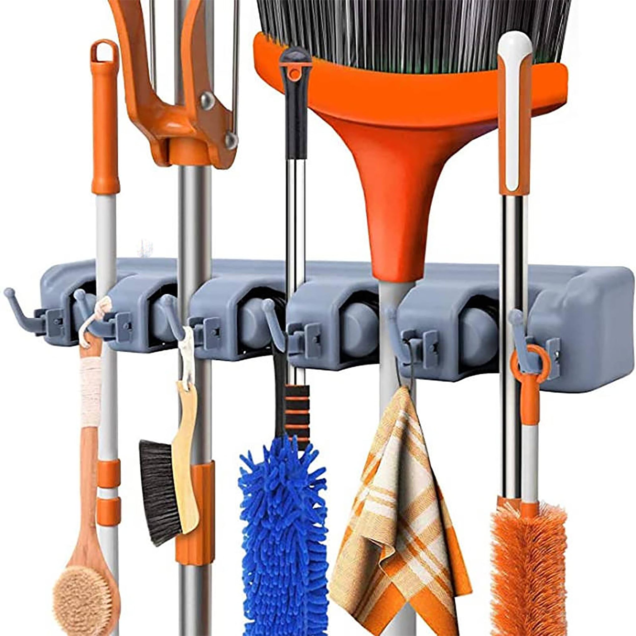 Broom Holder Wall Mount and Garden Tool Organizer