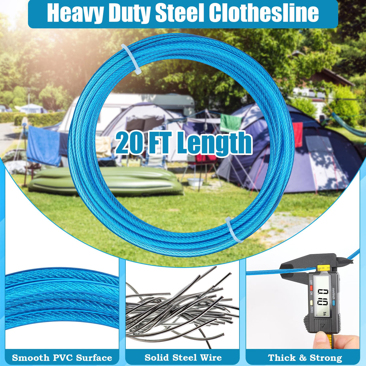 20FT Retractable Travel Clothesline (20 Foot)