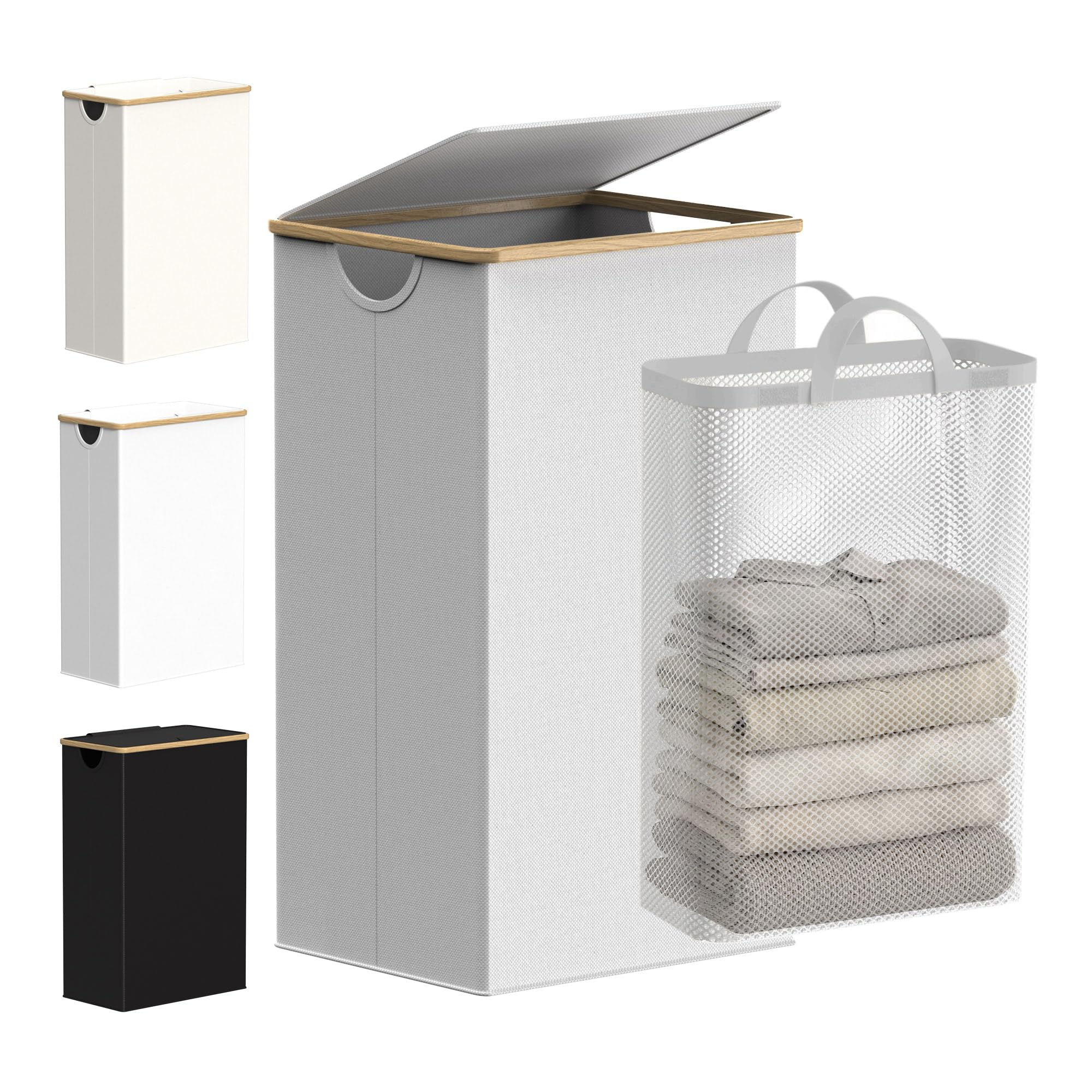 Laundry Basket with Lid and Removable Bag