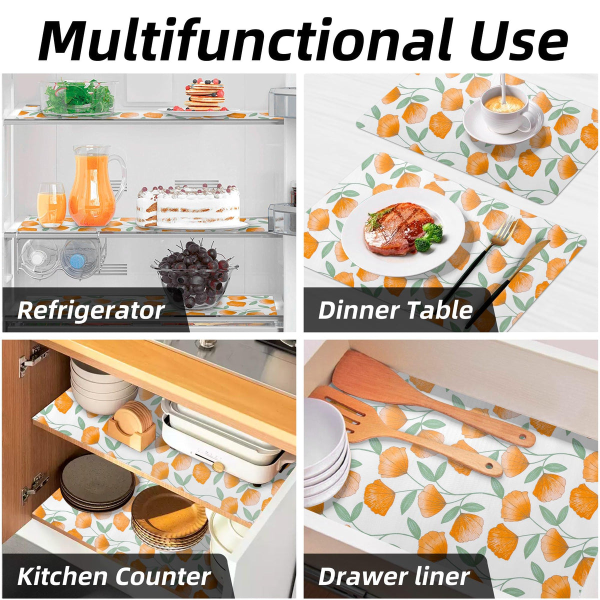 12" W x 120" L Floral Drawer and Shelf Liner for Cabinets