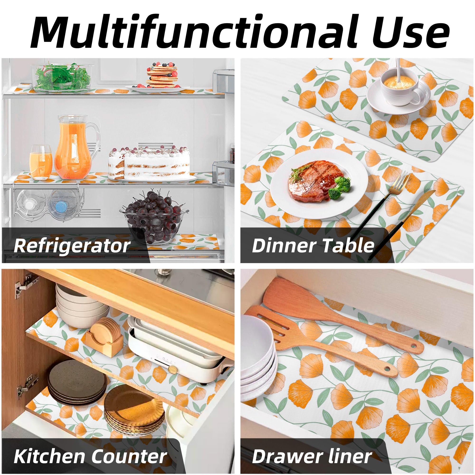 12" W x 120" L Floral Drawer and Shelf Liner for Cabinets