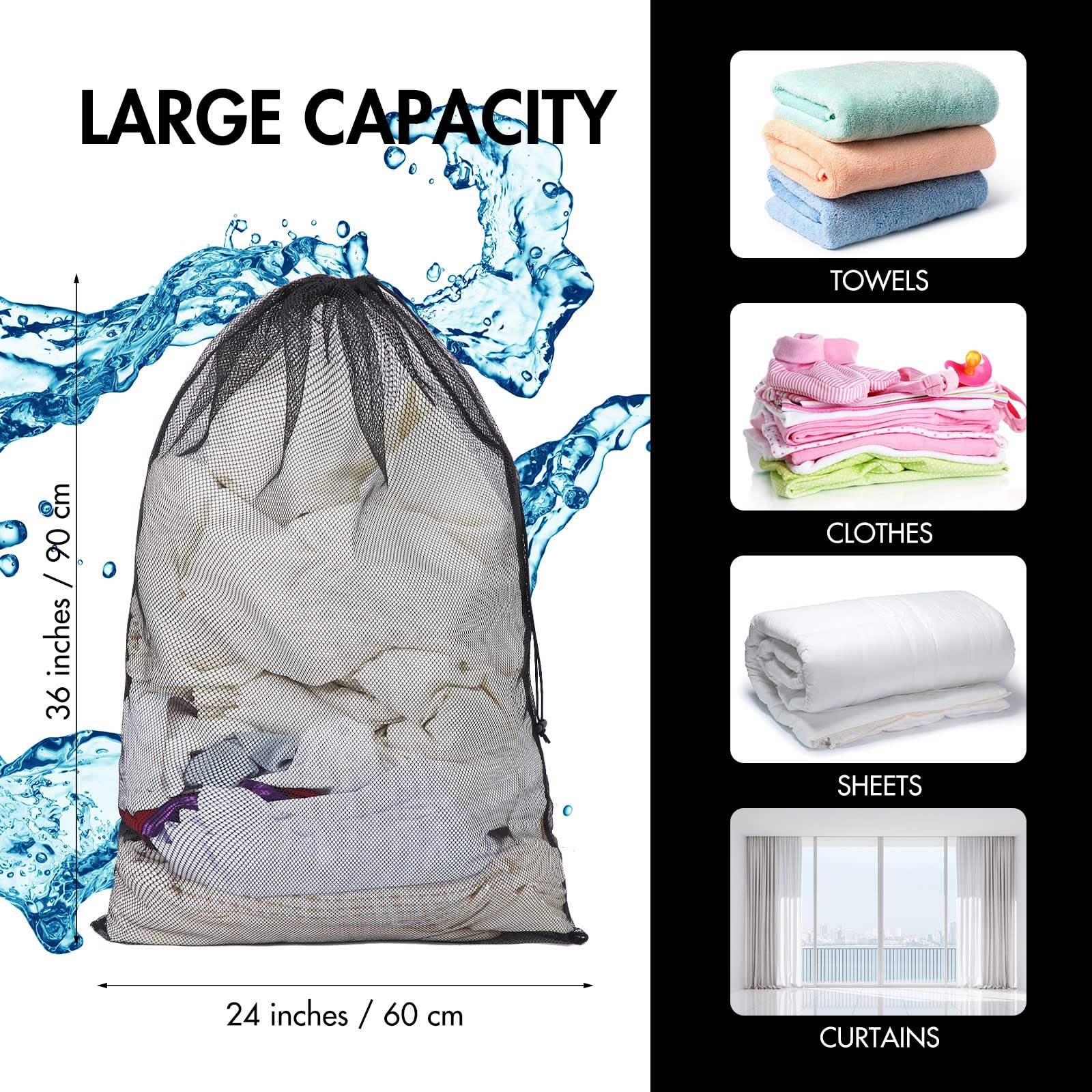 30 Pack Large Mesh Laundry Bags (30 Count)