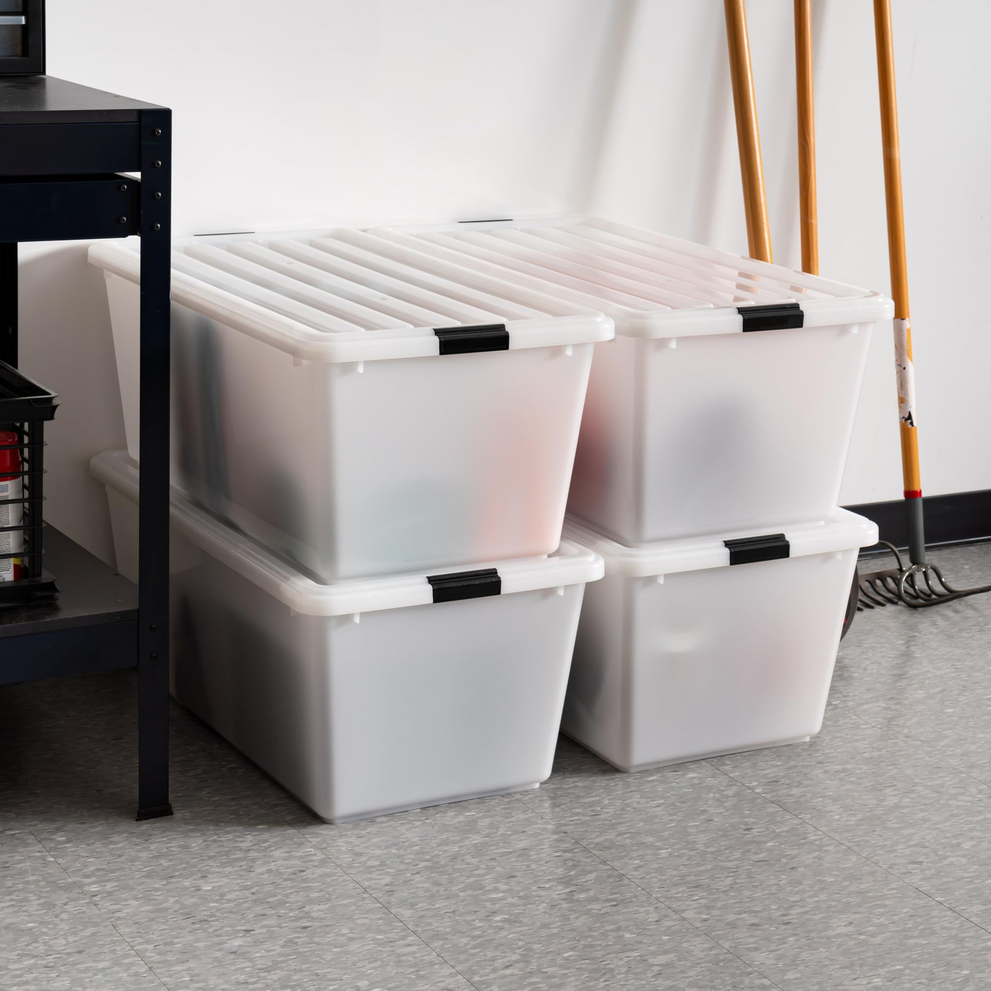 4 Pack 91 Qt Stackable Storage Bins with Lids (4 Count)