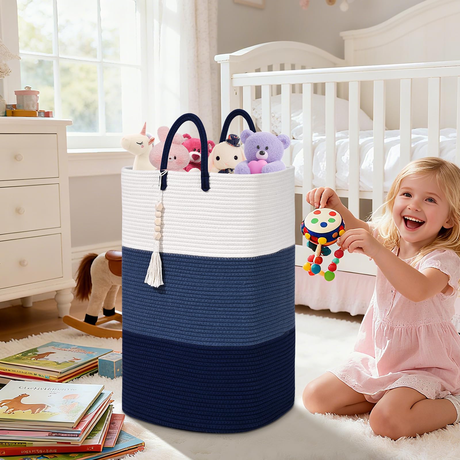 Woven Laundry Basket for Clothes (33.814 Fl Oz)