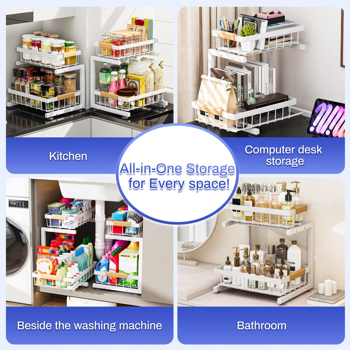 2 Pack Under Sink Organizers and Storage (2 Count)