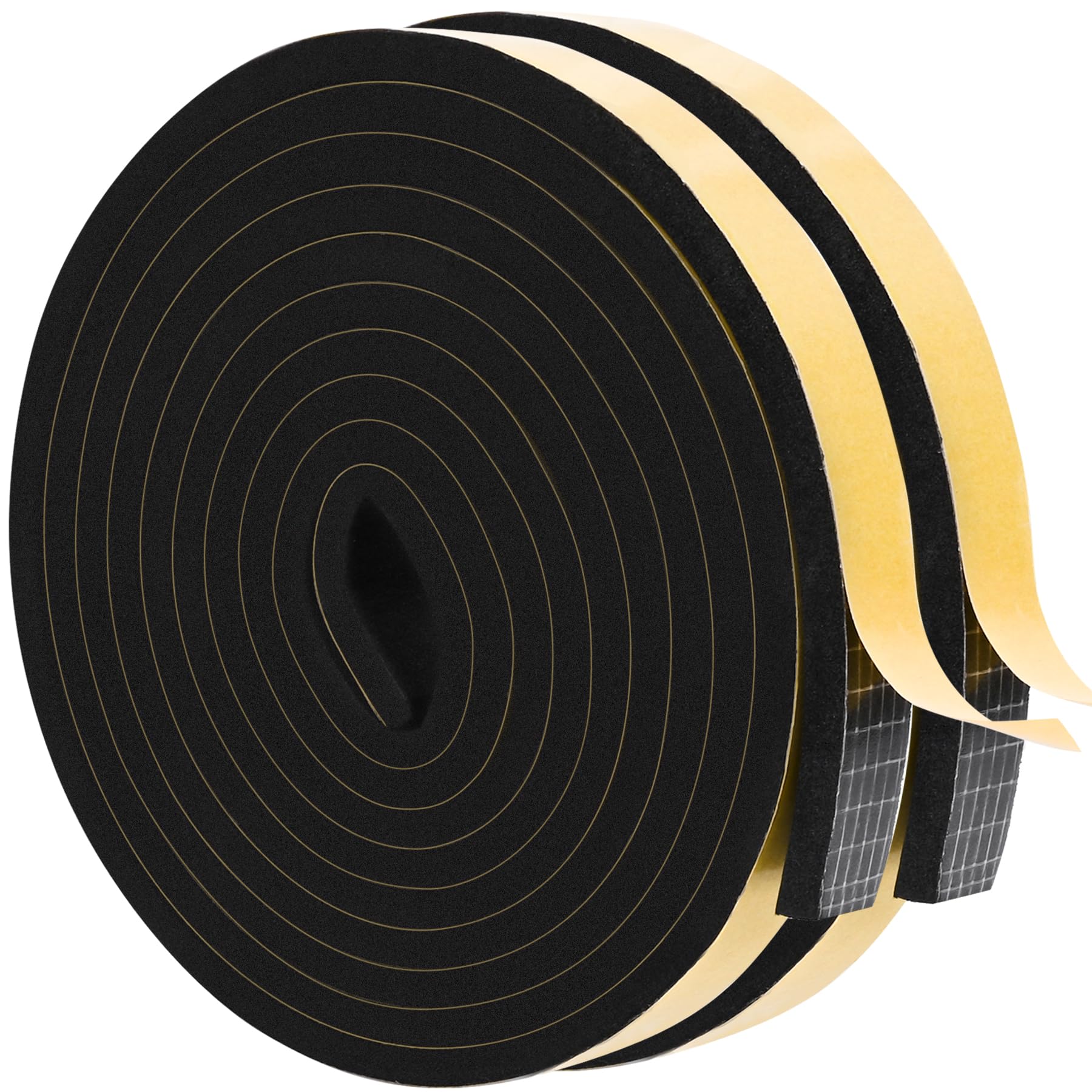 Black Door Window Weather Stripping Self Adhesive Foam Tape High Density Foam Sealing Strip Window Insulation Weatherproof Gasket Tape 1" Wide X 1 (33 Foot)