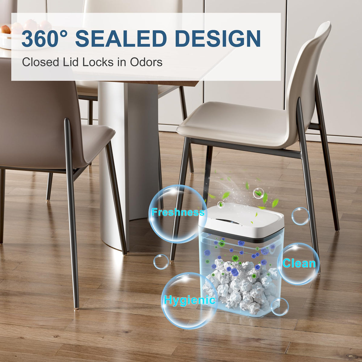 2 Pack 2.7 Gal Bathroom Trash Can with Lid (2 Count)