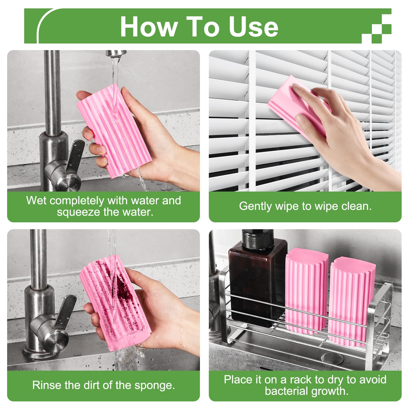 Damp Clean Duster Sponge (4 Count)