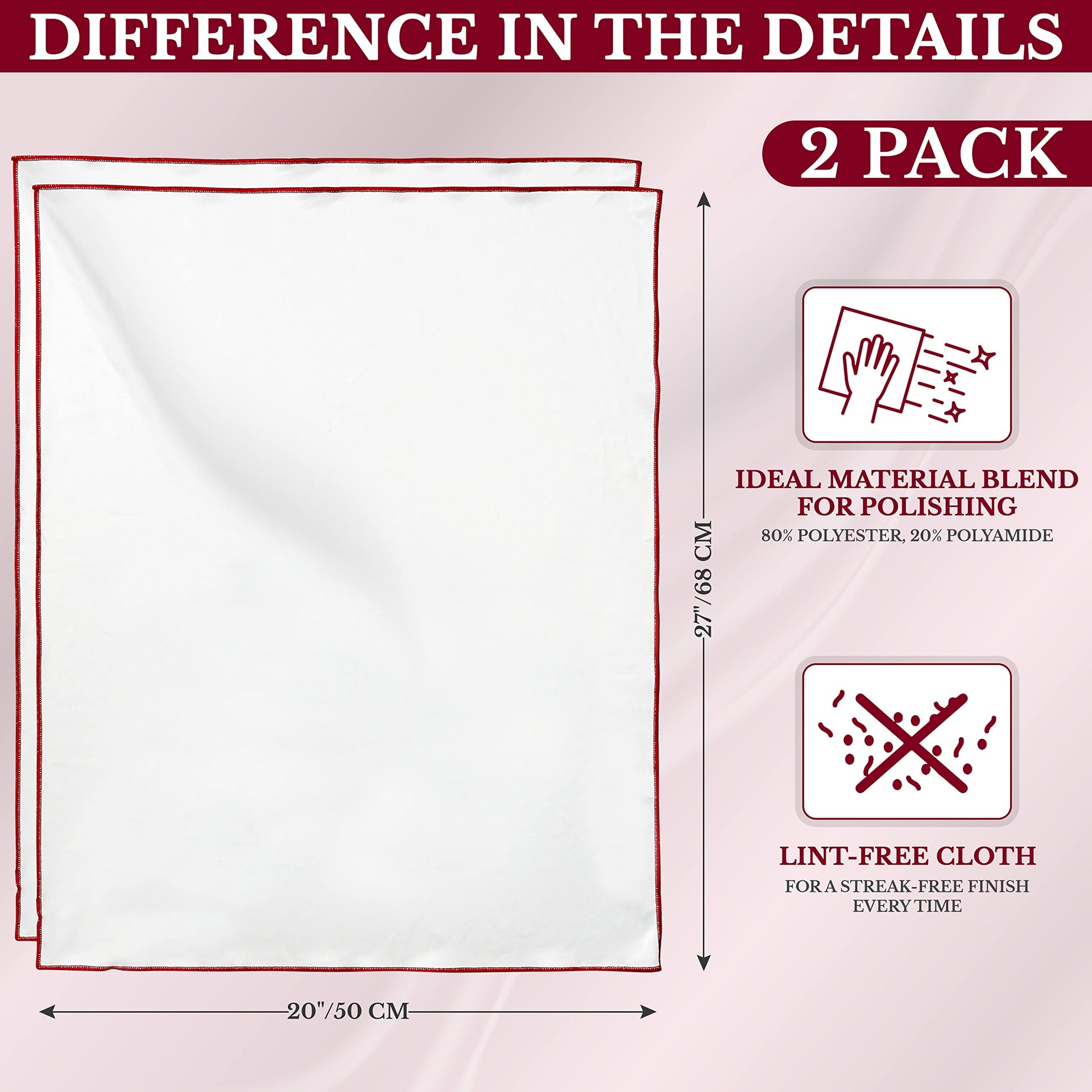 The 2 Pack Premium Microfiber Wine Glass Polishing Cloths (2 Count)