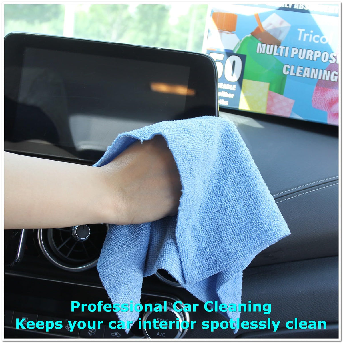 50PK Profesional Resuable Lint Free Microfiber Edgeless Cleaning Cloth Cleaning Rags (50 Count)