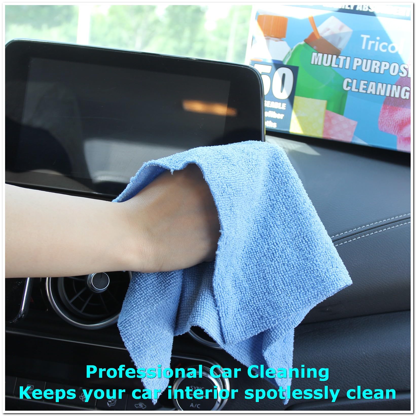 50PK Profesional Resuable Lint Free Microfiber Edgeless Cleaning Cloth Cleaning Rags (50 Count)