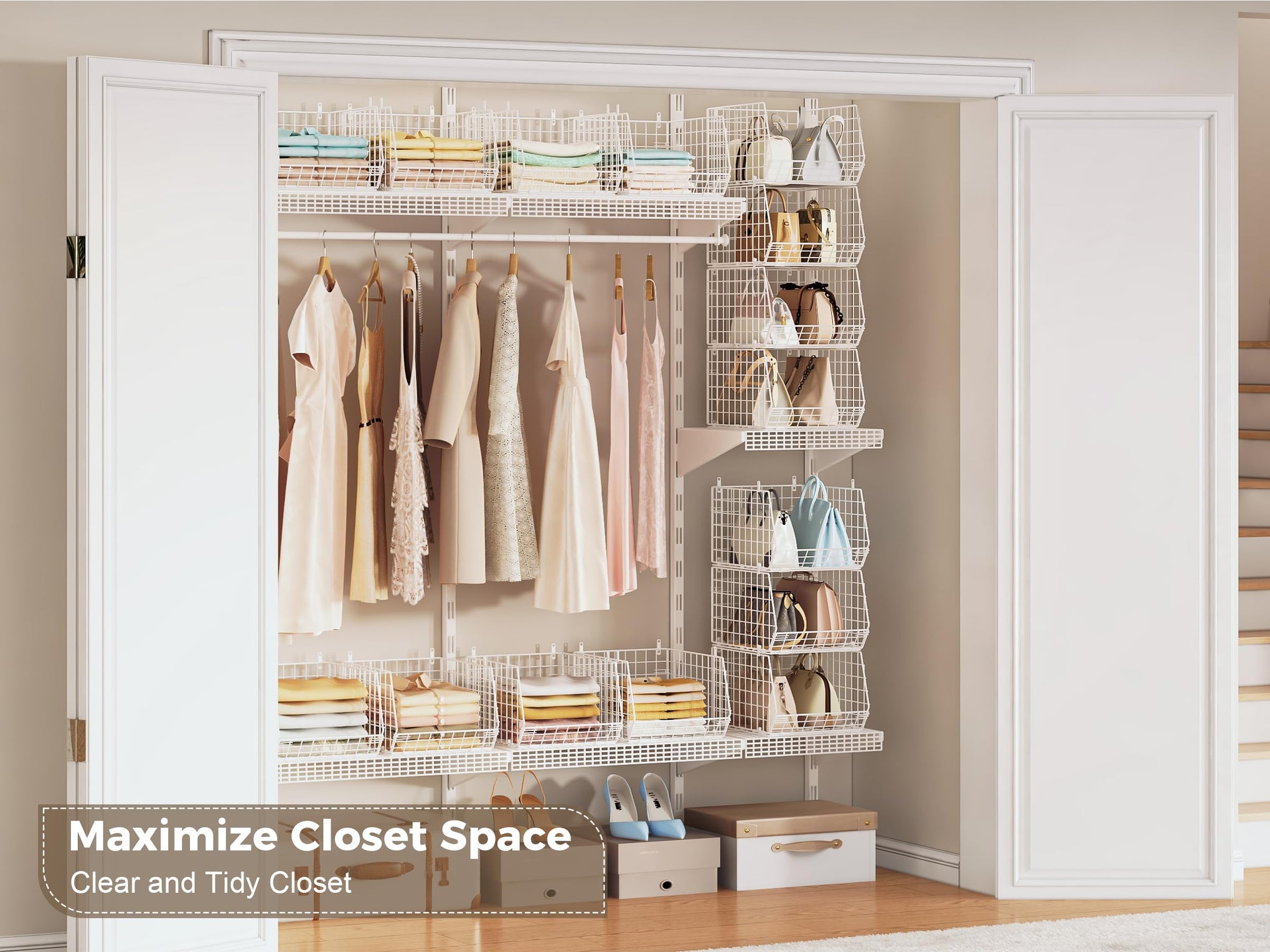 4" Extra Deeper Foldable Hanging Closet Organizer