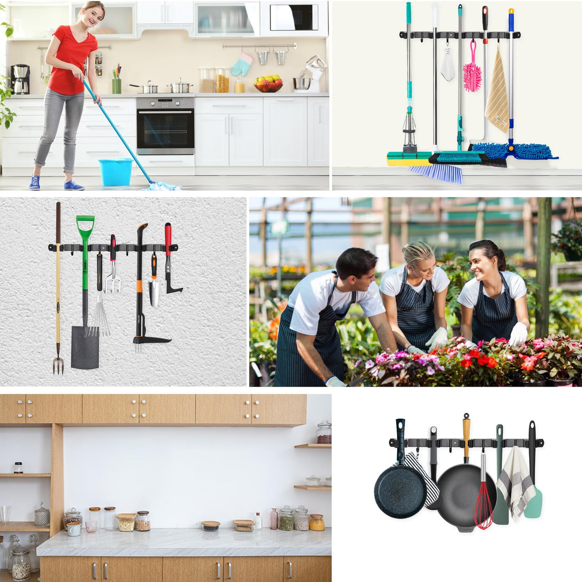 Mop and Broom Holder Wall Mounted